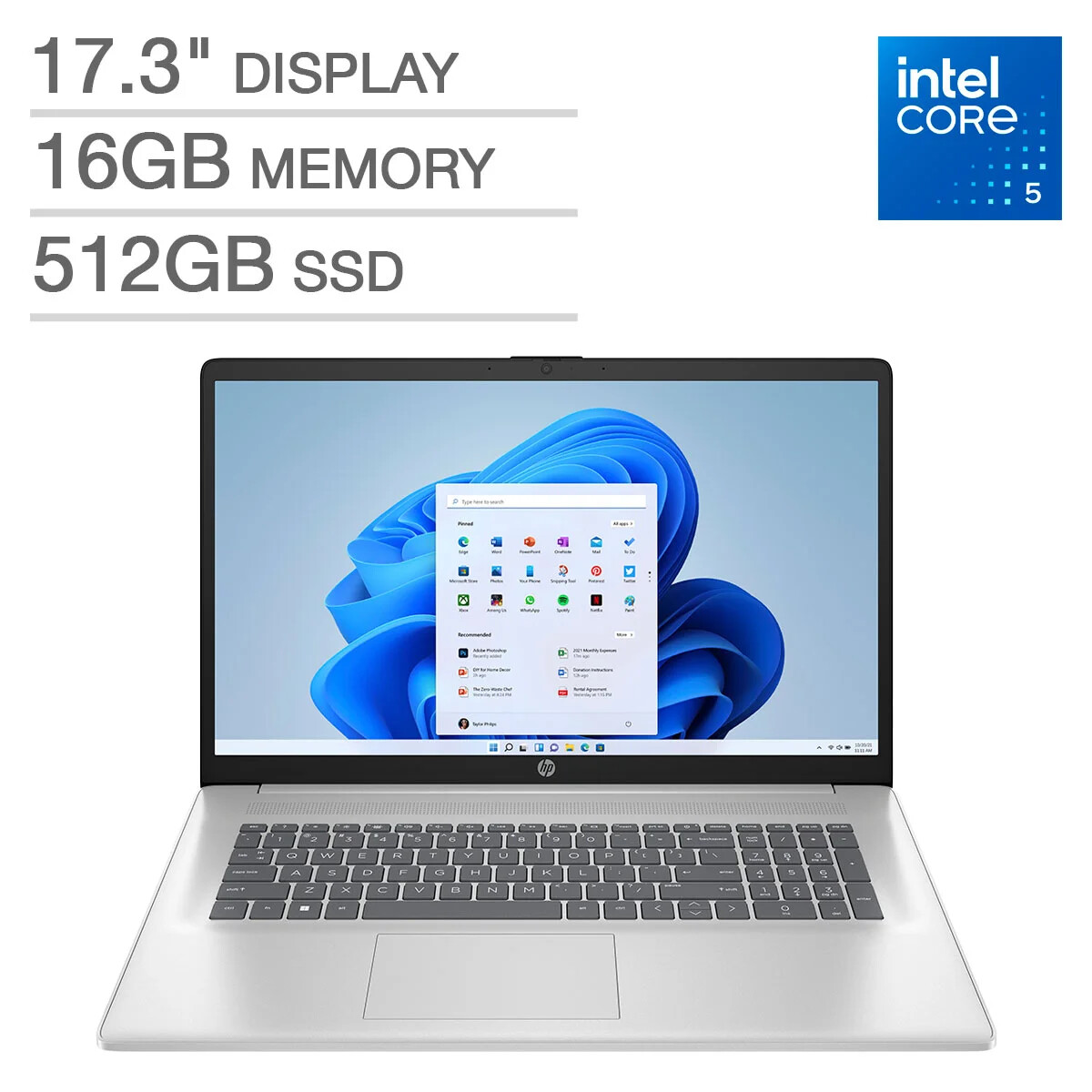 HP 17-cn4033cl Laptop 17.3″ Intel Colre 5 120U 512GB SSD 16GB Win 11 17-cn4033cl