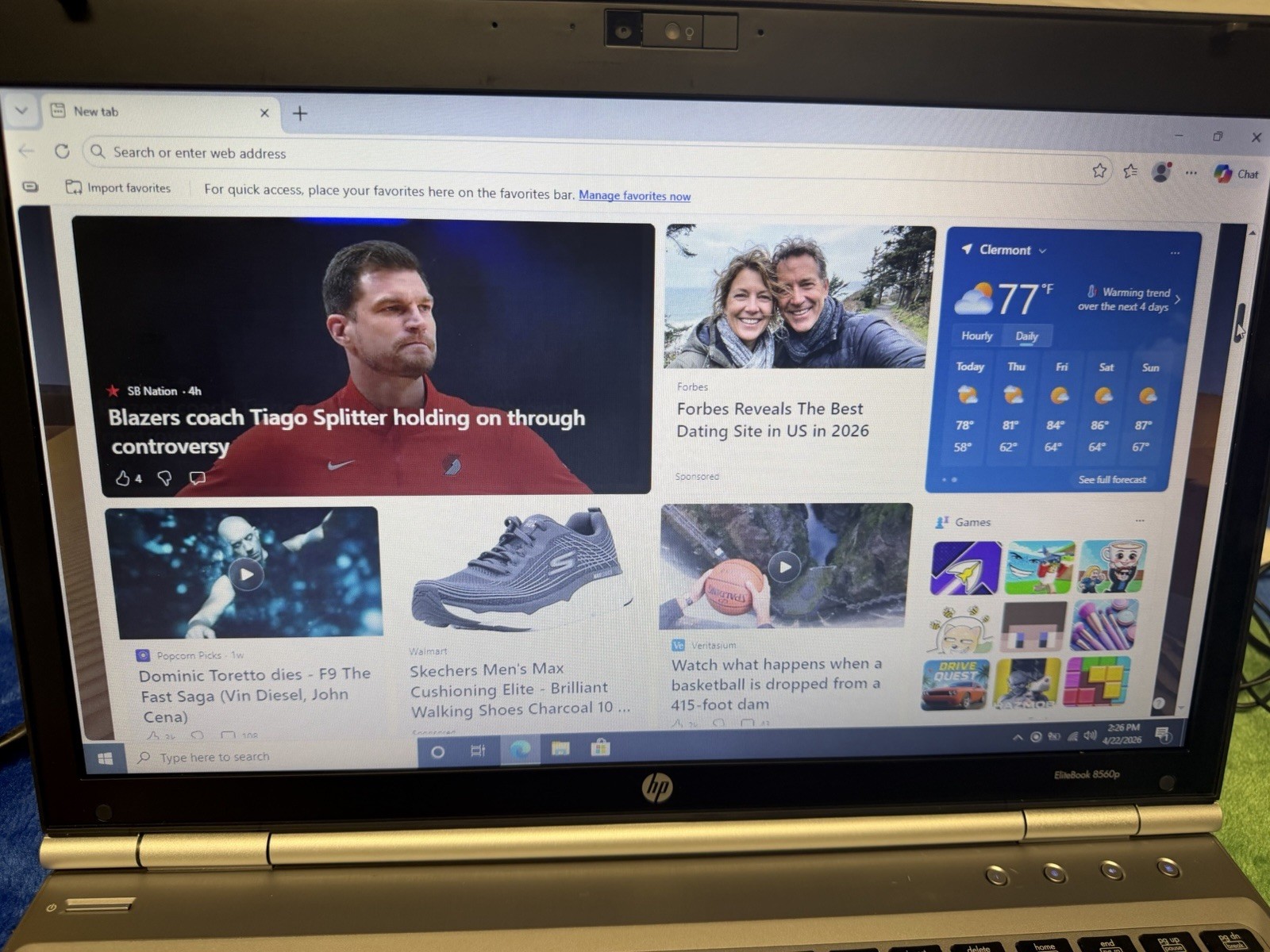 HP EliteBook 8560p 15.6″ Laptop Intel i5 @2.6GHz 4GB RAM 220 GB SSD DVDRW #269
