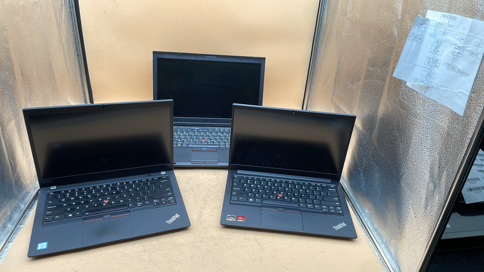 Lenovo ThinkPad T520 T450 E14 Intel AMD Processor Laptop No HDD Lot of 3