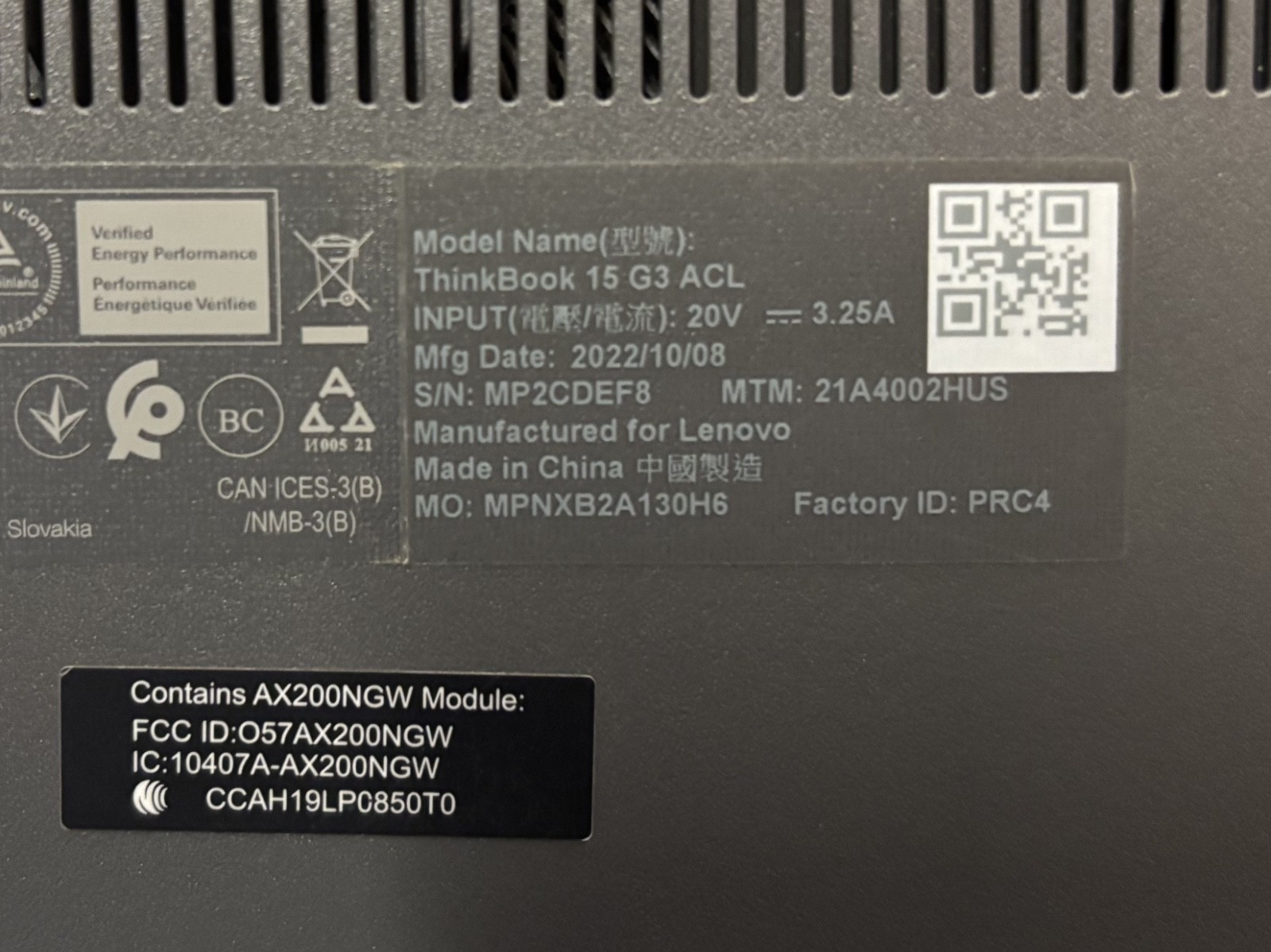 Lenovo Thinkbook 15 G3 ACL 15.6″ AMD Ryzen 5 5500U | 256GB SSD | 20GB RAM | W11P