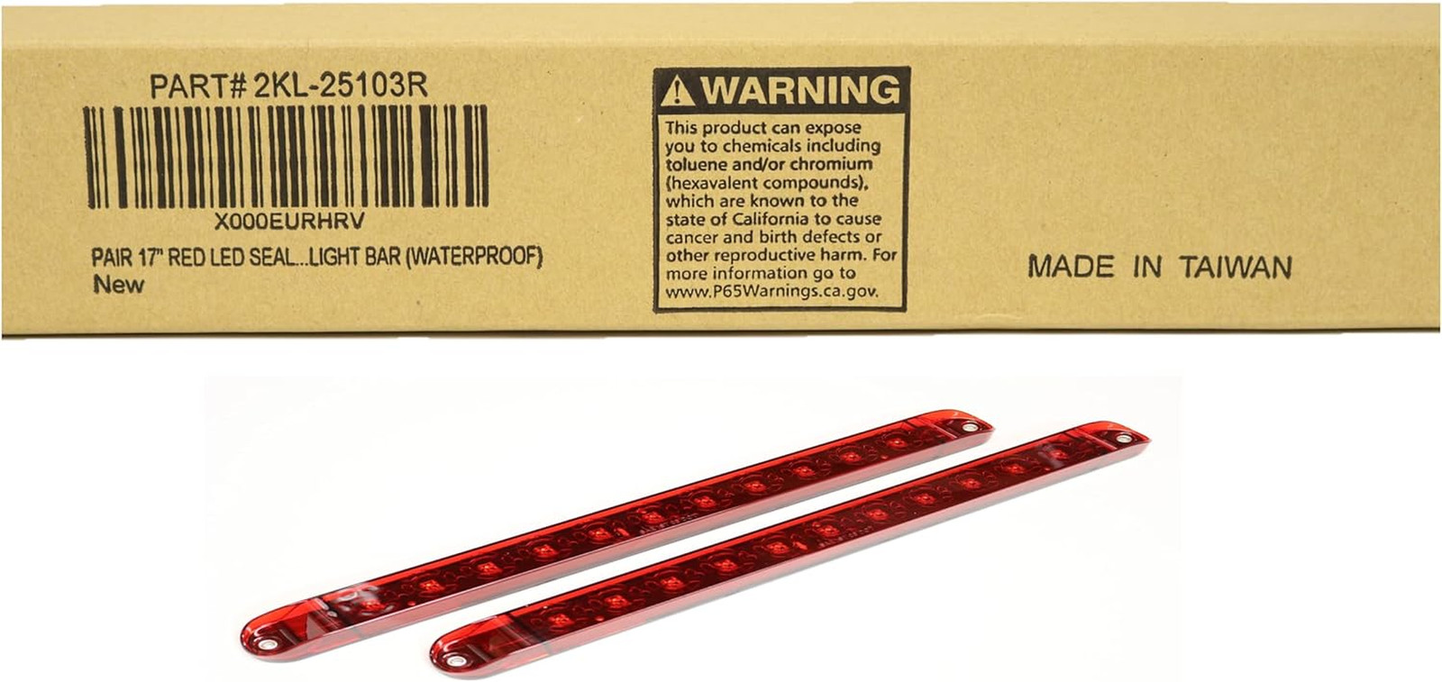 2PCS Red 17″ 11 LED Trailer Light Bar Sealed Stop Turn Tail Park Brake Light Tru