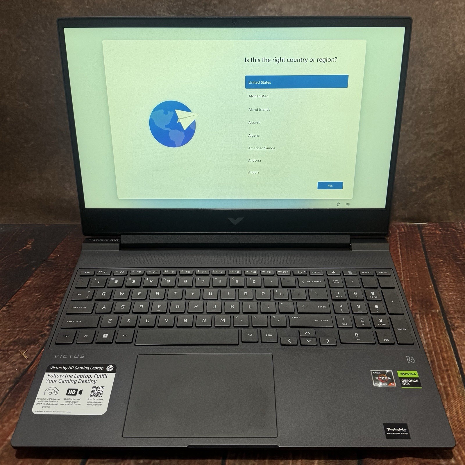 HP Victus 15-fb1013dx / R5 7535 CPU / 8GB RAM / 512GB SSD / RTX 2050 GPU