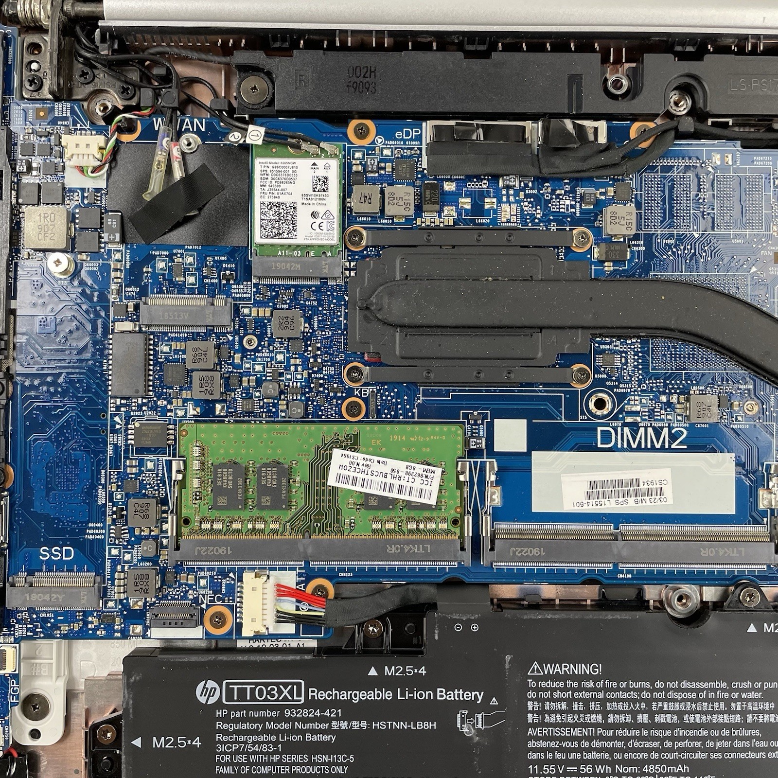 HP EliteBook 850 G5 15.6″ i5-7200U 2.50 GHz 8 GB RAM No SSD/OS/AC