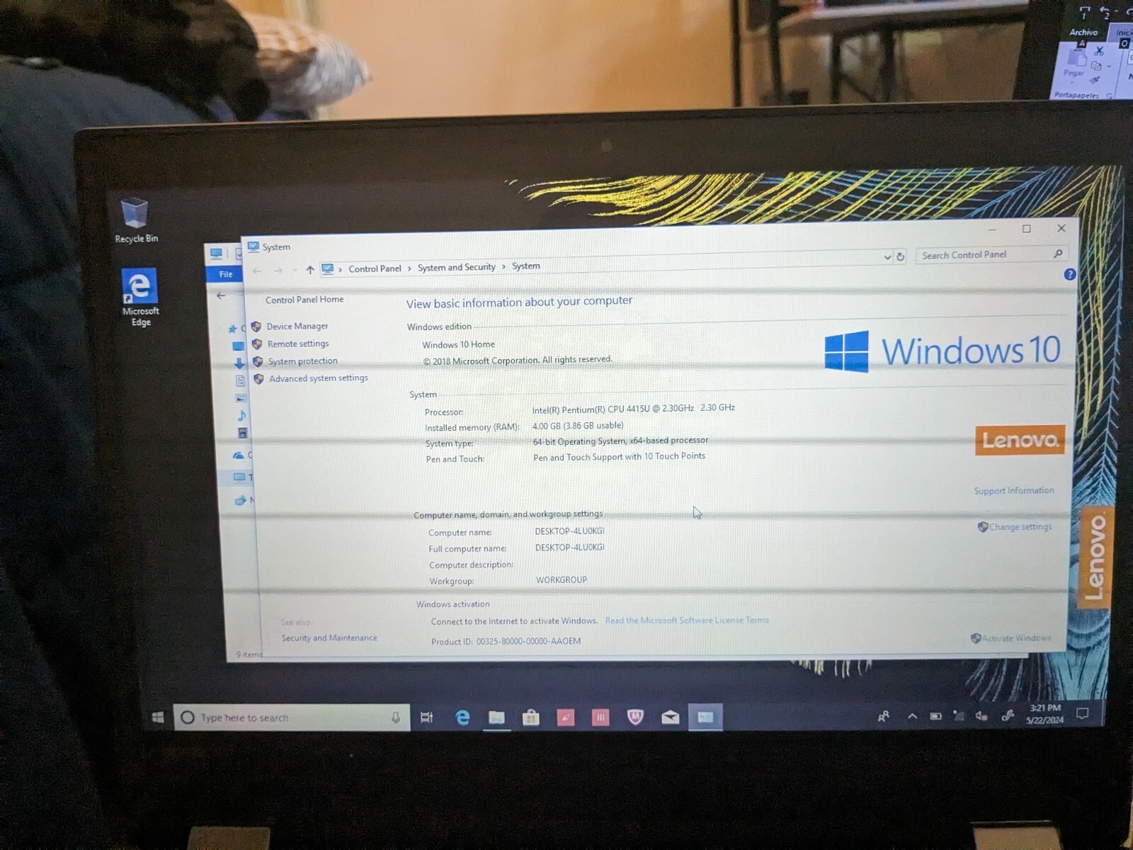 Lenovo IdeaPad 2 In 1 81CW Intel Pentium Gold / 500 GB And 25 GB ssd M.2