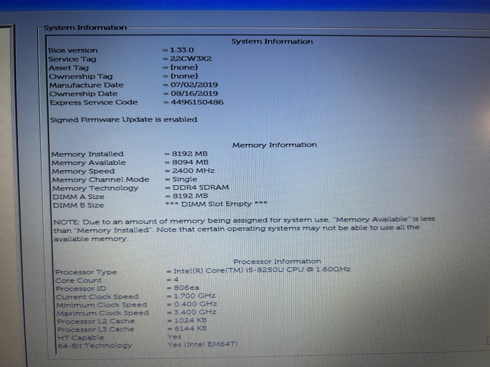 DELL LATITUDE 5290 12.5″ INTEL CORE i5-8250U 1.60GHZ 8GB RAM 256GB M.2 Laptop