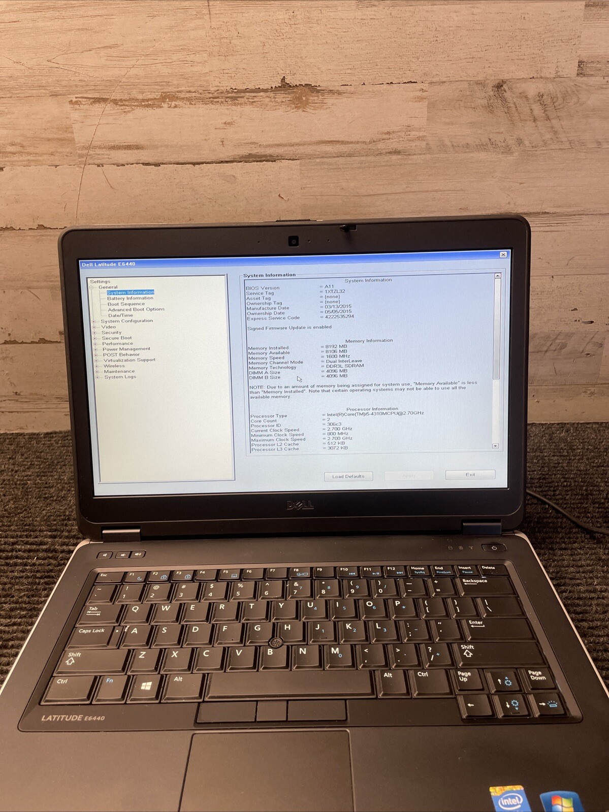 *PARTS Dell Latitude E6440 Intel Core i5 4310M 2.70GHz 8GB RAM No HDD/OS/BATTERY
