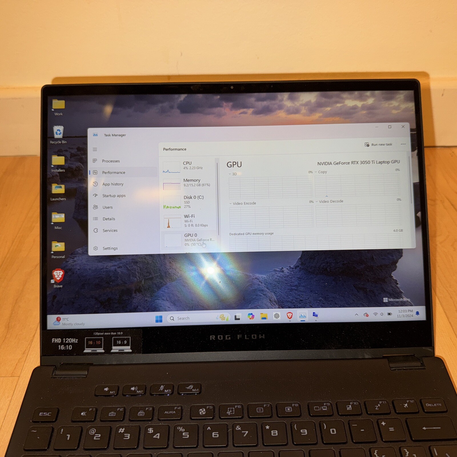 Asus ROG Flow Gaming Laptop X13 Ryzen 9 6900HS/16GB RAM/1TB SSD/RTX3050 Win11