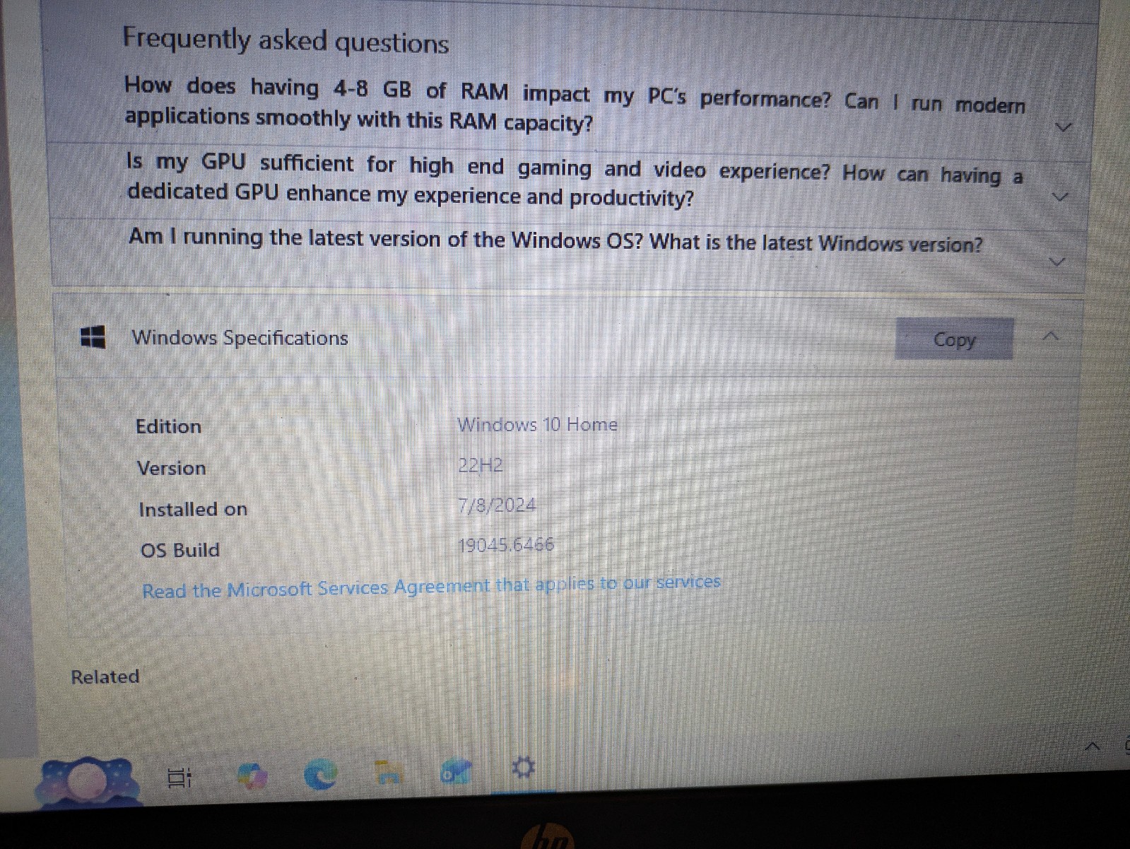 HP 15-1387wm 15.6″ Touchscreen /AMD A8-7410@2.20GHz/4GB/120GB SSD/Win 10/Wifi