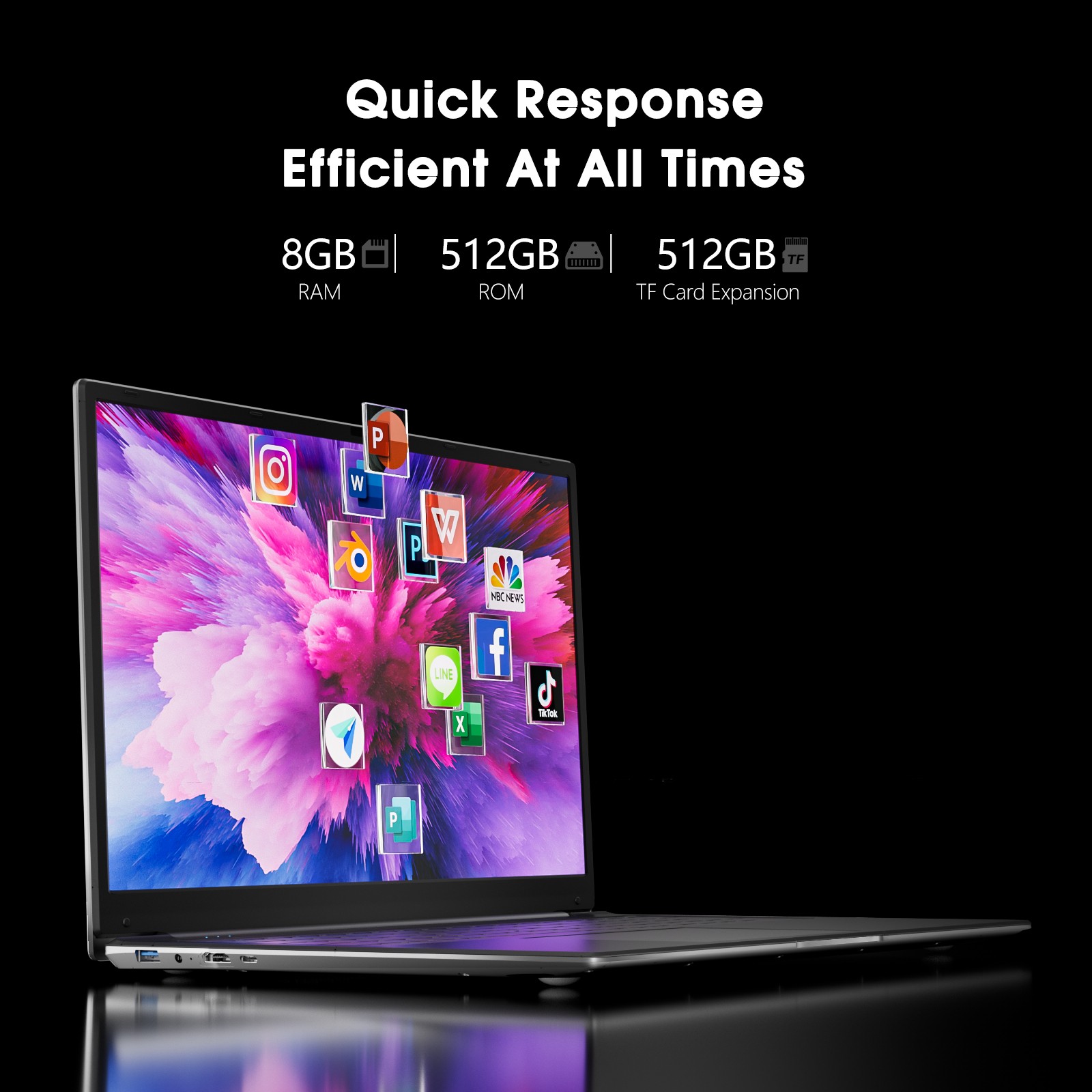 SGIN 17.3″ Laptop 8GB + 512GB Notebook IPS Full HD 2.8GHz Windows 11 WIFI