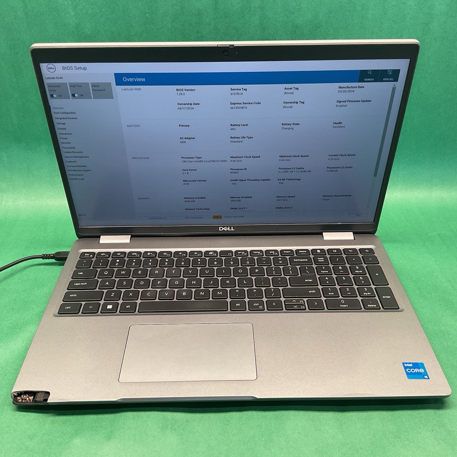 Dell Latitude 5540 15.6″, i5 – 1335U – Powers On – NO HARD DRIVE- Untested