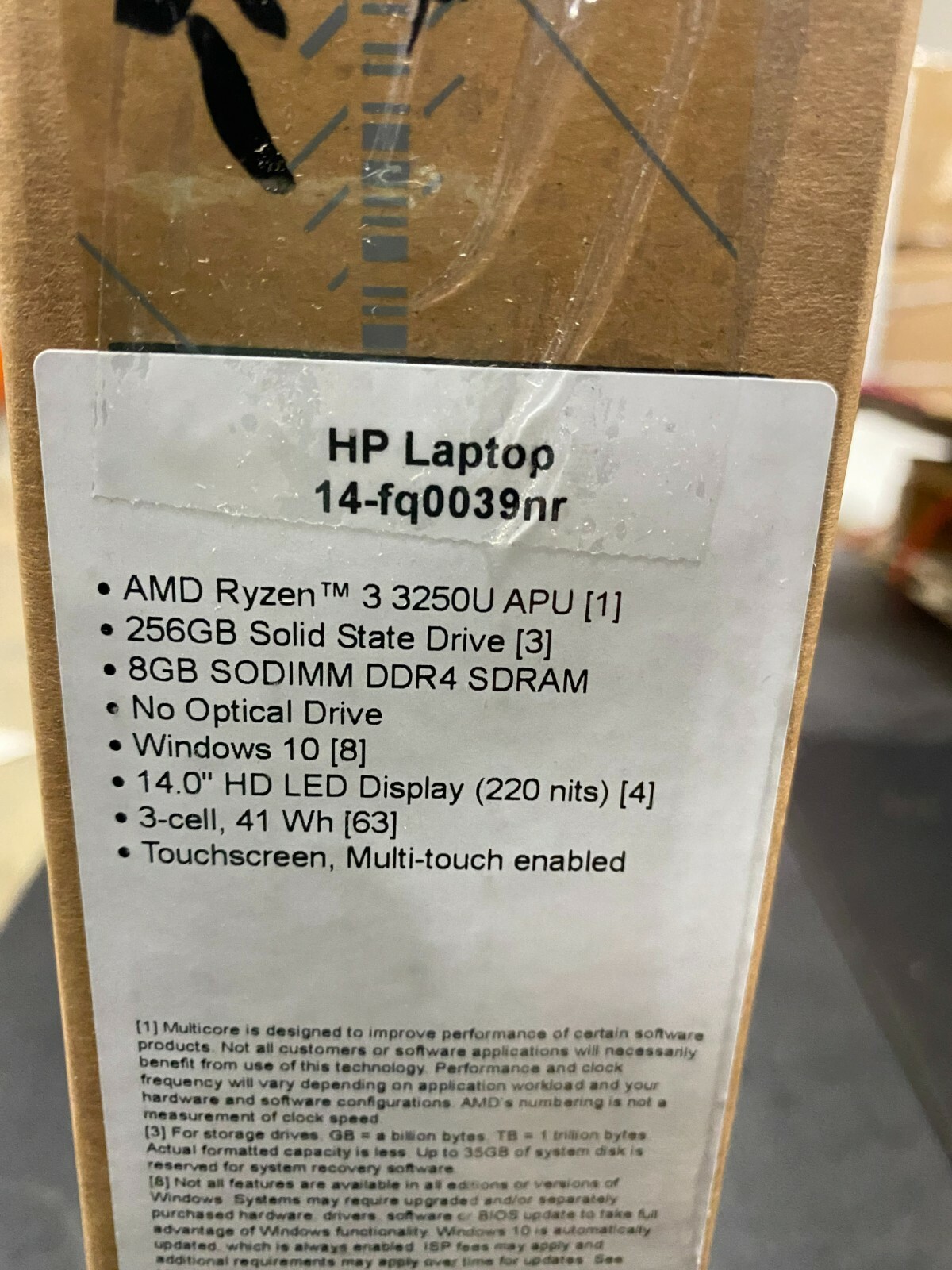 HP Touch 14-fq0039nr 14″ Ryzen 3 3250U 8GB RAM 256 GB SSD Laptop