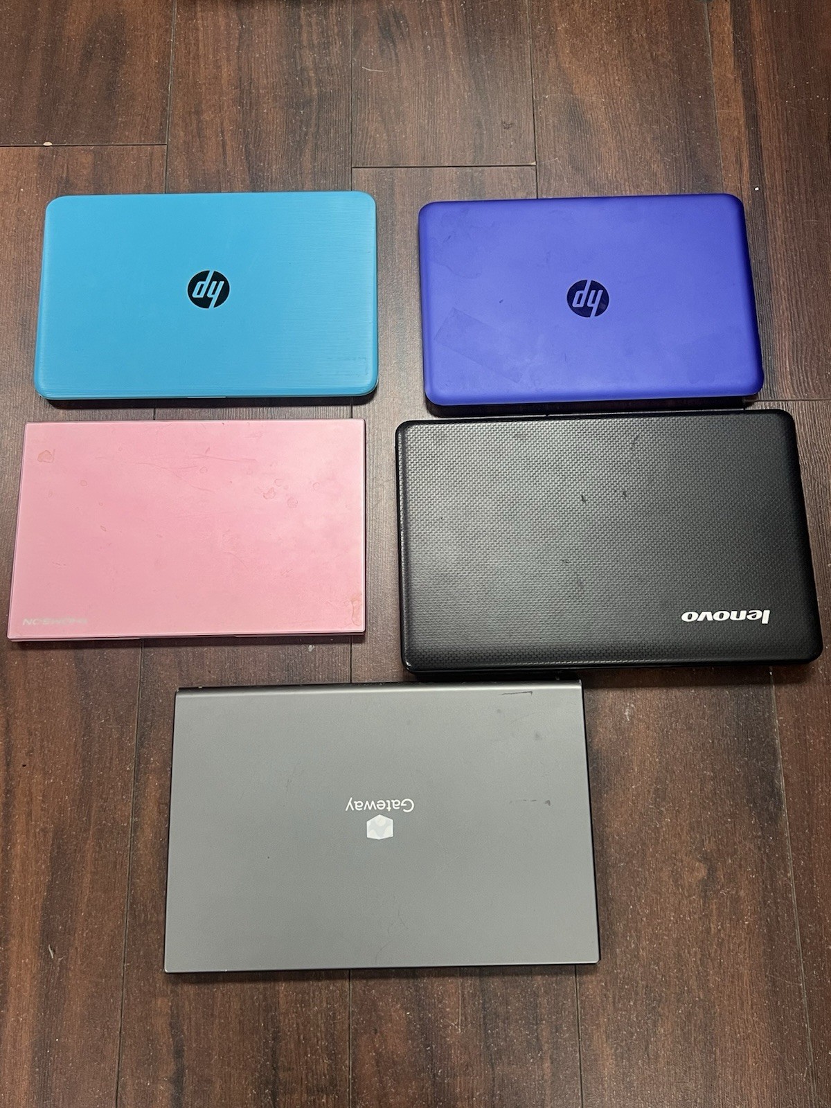 Lot of 5 Mixed Brand Laptops | HP, Lenovo, Gateway, Noswohll | Read Description