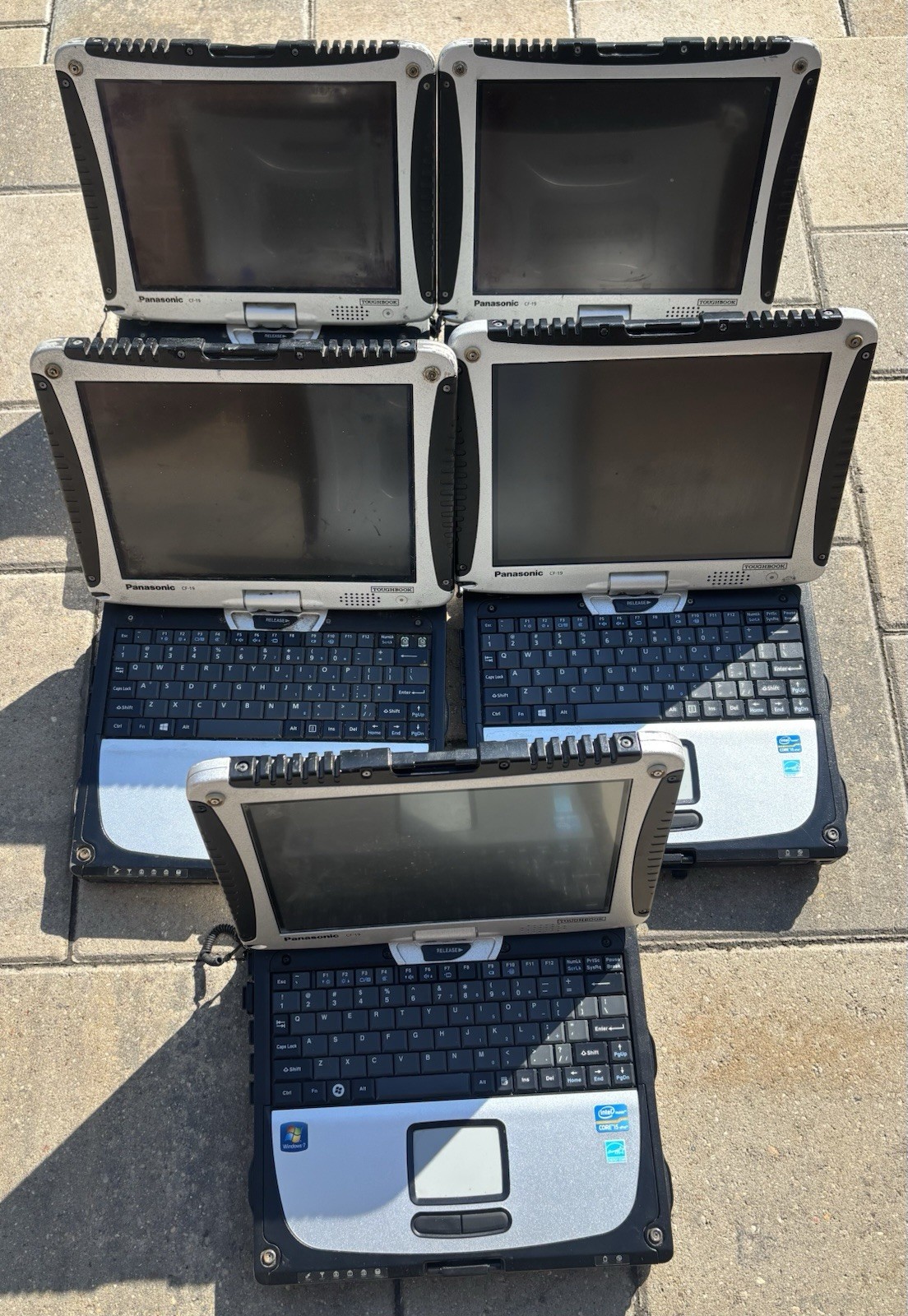 Lot of 5 Panasonic Toughbook CF-19 Parts Unit AS IS Boots to Bios No Caddy