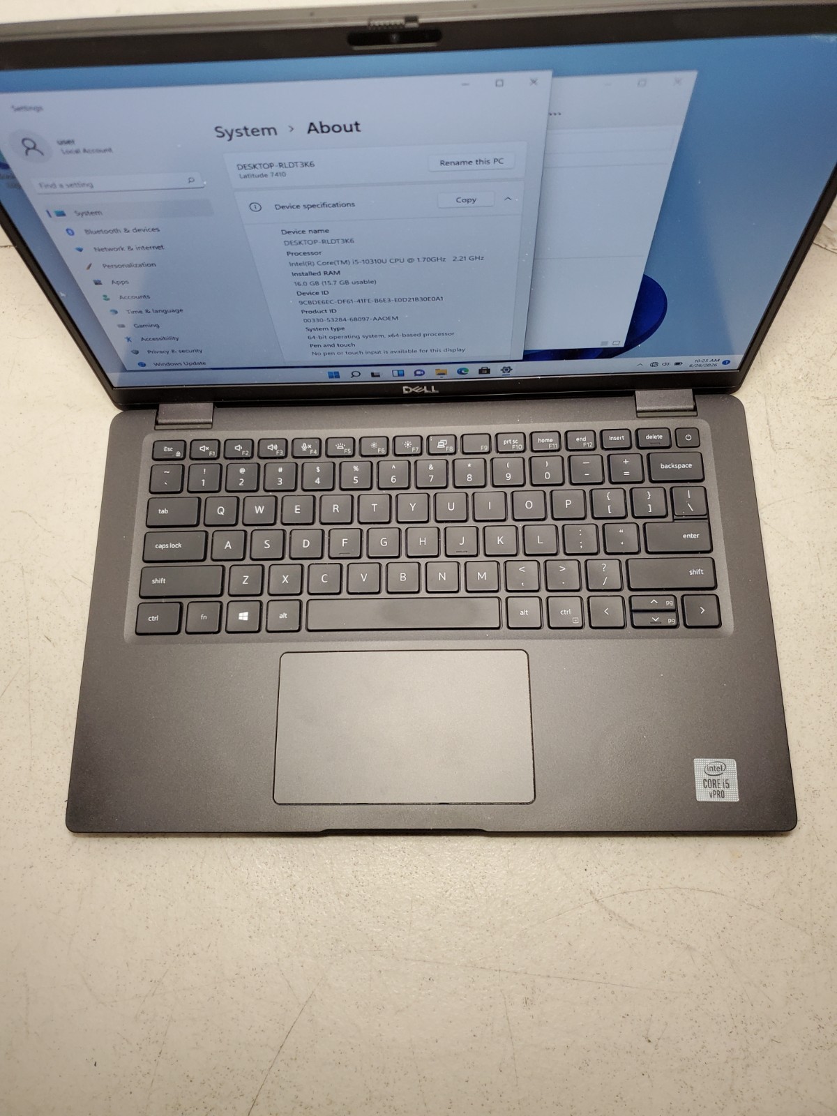 Dell Latitude 7410 14″ Laptop i5-10310U 1.7GHz 16GB RAM 256GB SSD Win11 #69