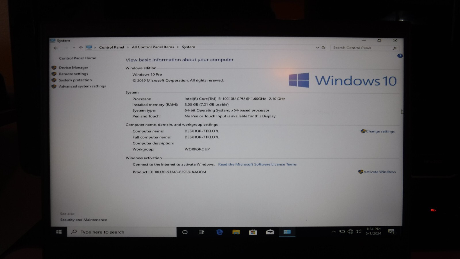 Lenovo ThinkPad E14 14″ (256GB SSD, Intel Core i5 10th Gen., 4.20 GHz, 8GB)