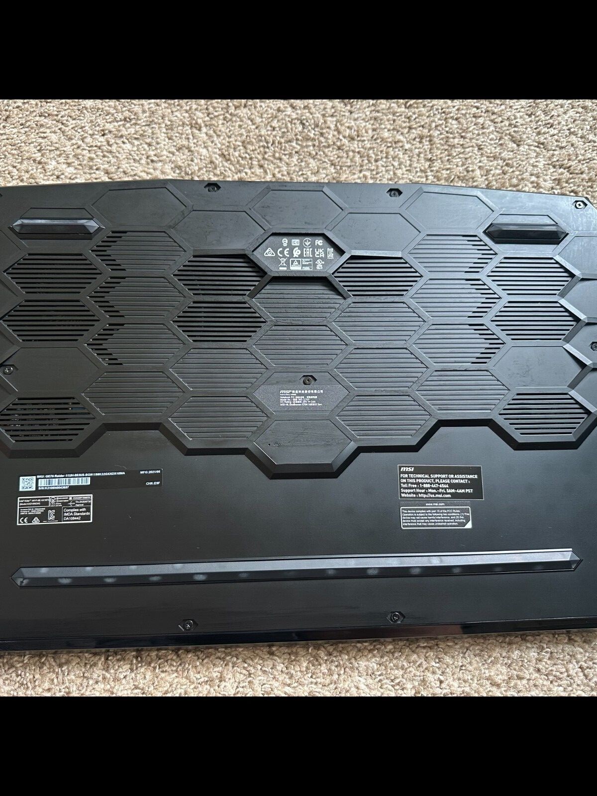 msi ge76 raider 11-UH 053 17.3 gaming laptop fully upgraded to 8TB & 64GB Ram