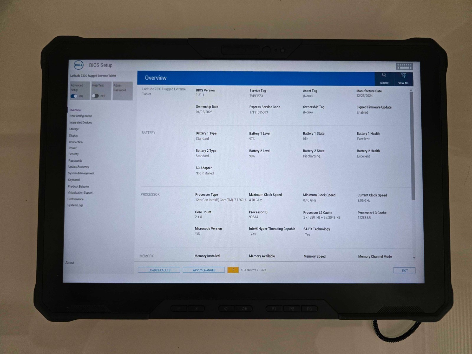 Dell Latitude 7230 Rugged Extreme 5G Cellular i7-1260U 32GB RAM, 1000GB, Scanner