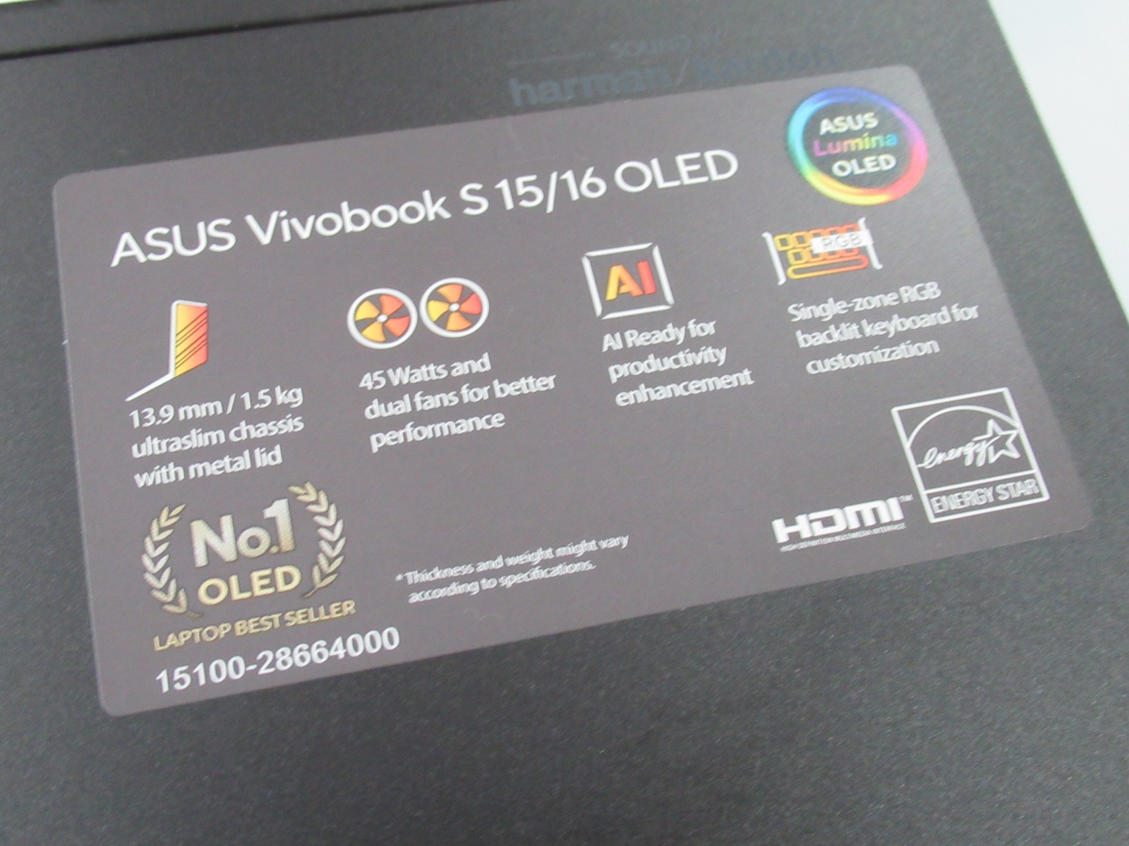 ASUS Vivobook S 15 S5506MA Laptop 2024, 15.6″” 3K, Intel Ultra 7 155H 16-Core, A