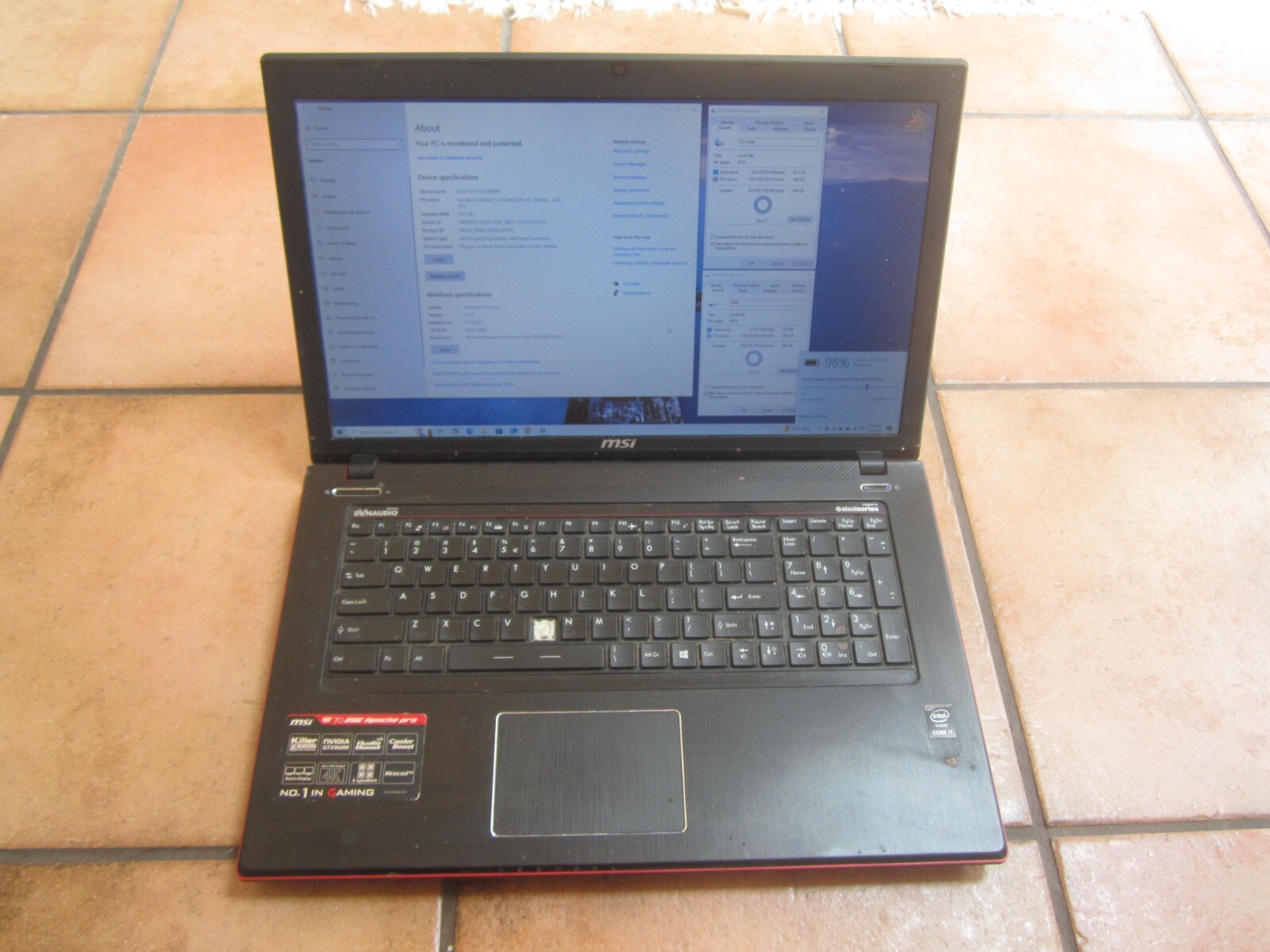 MSI GE70 2QE APACHE PRO MS-1759 Laptop 12GBRAM 1TBHD GOOD SCREEN NoCORD – WORKS
