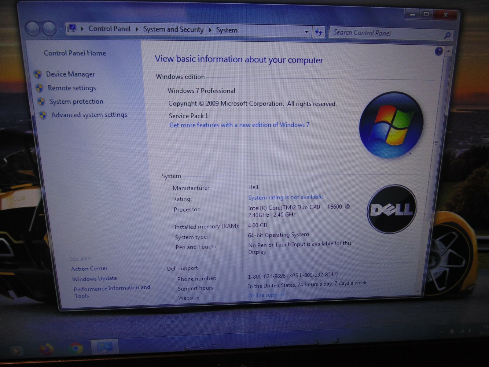 DELL LATITUDE E6400 ATG LAPTOP 2.40GHz P8600 – 4GB – 250GB #750