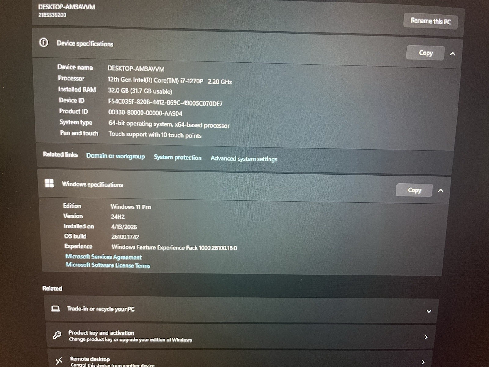 Lenovo ThinkPad T14s Gen 3 – i7-1270P – 32GB DDR4 – 512GB SSD – 14’ Touchscreen