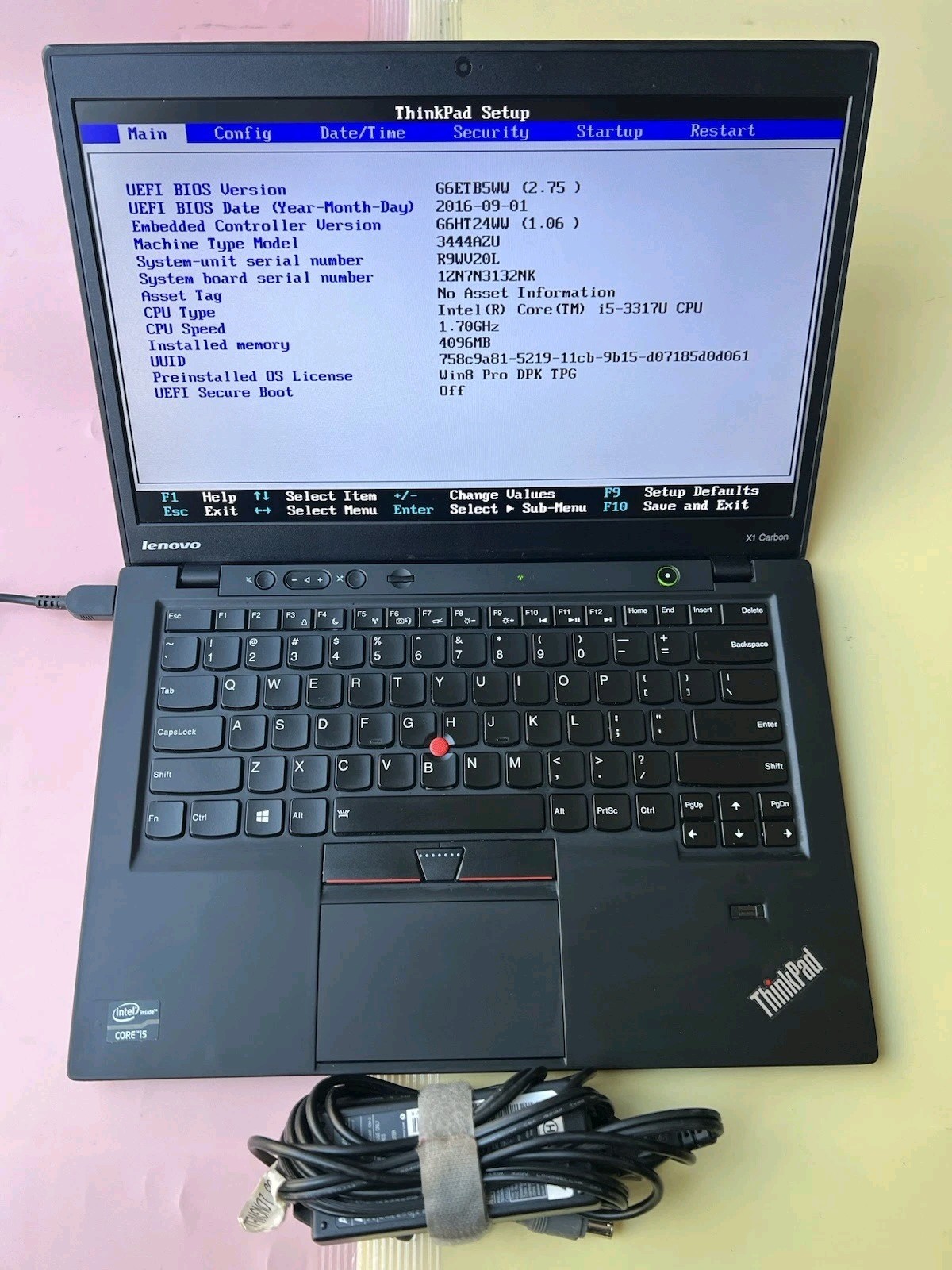 LenovoThinkPad X1 Carbon Core i5-3317U 128GB SSD 4GB RAM BACKLIT WEBCAM 1600X900