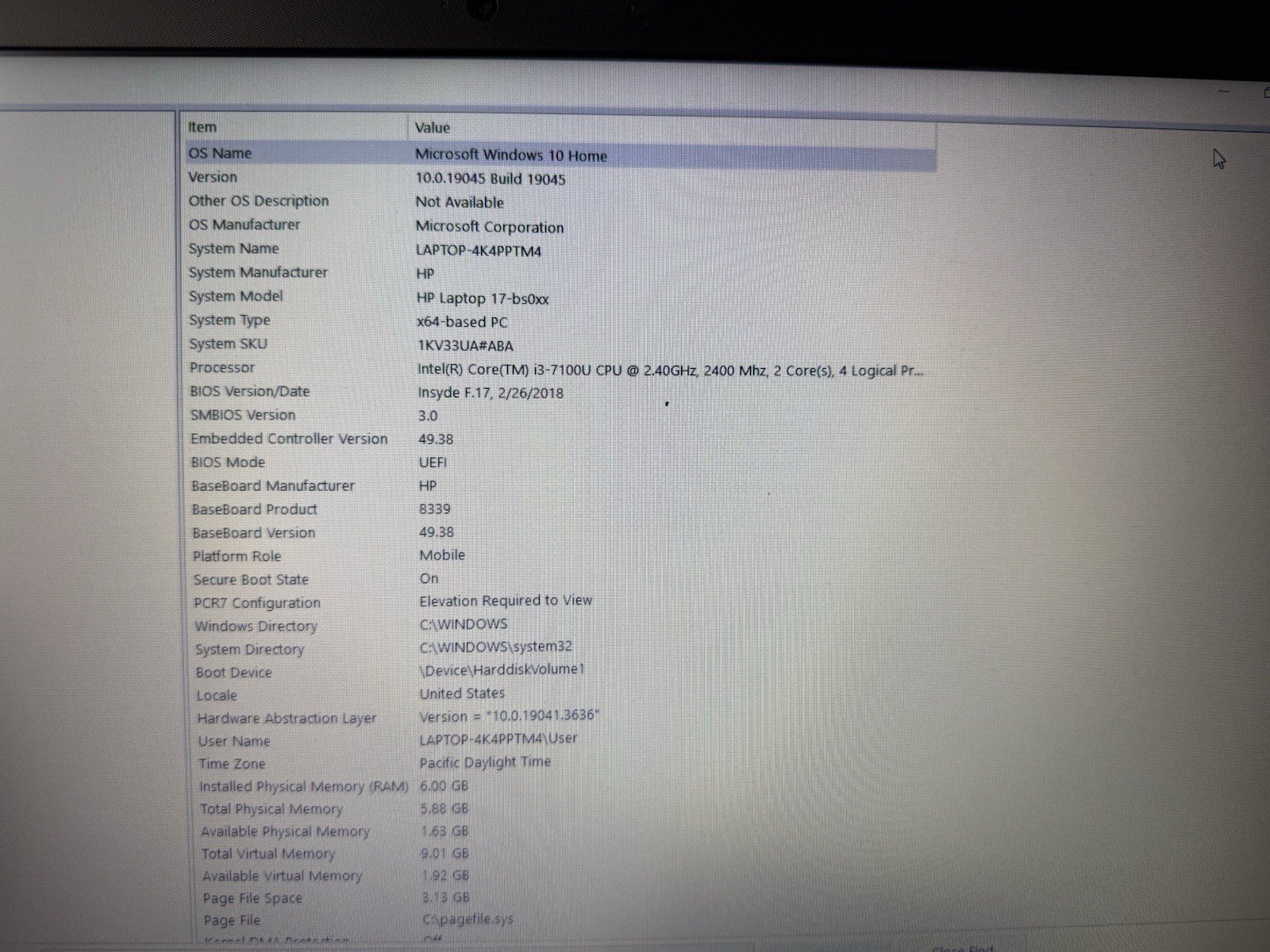 HP 17-BS051OD | INTEL CORE I3-7100U 2.40GHZ | 1tb | 6GB | Win 10