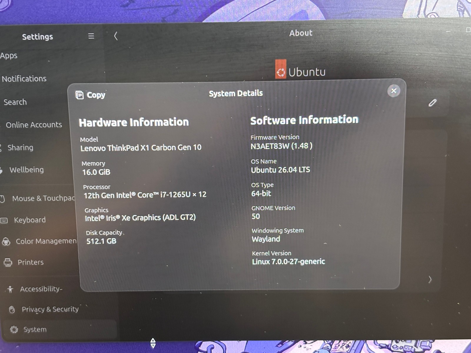 Lenovo ThinkPad X1 Carbon Gen 10 14″ i7-1270P 2.2GHz 16GB RAM 512GB NVME