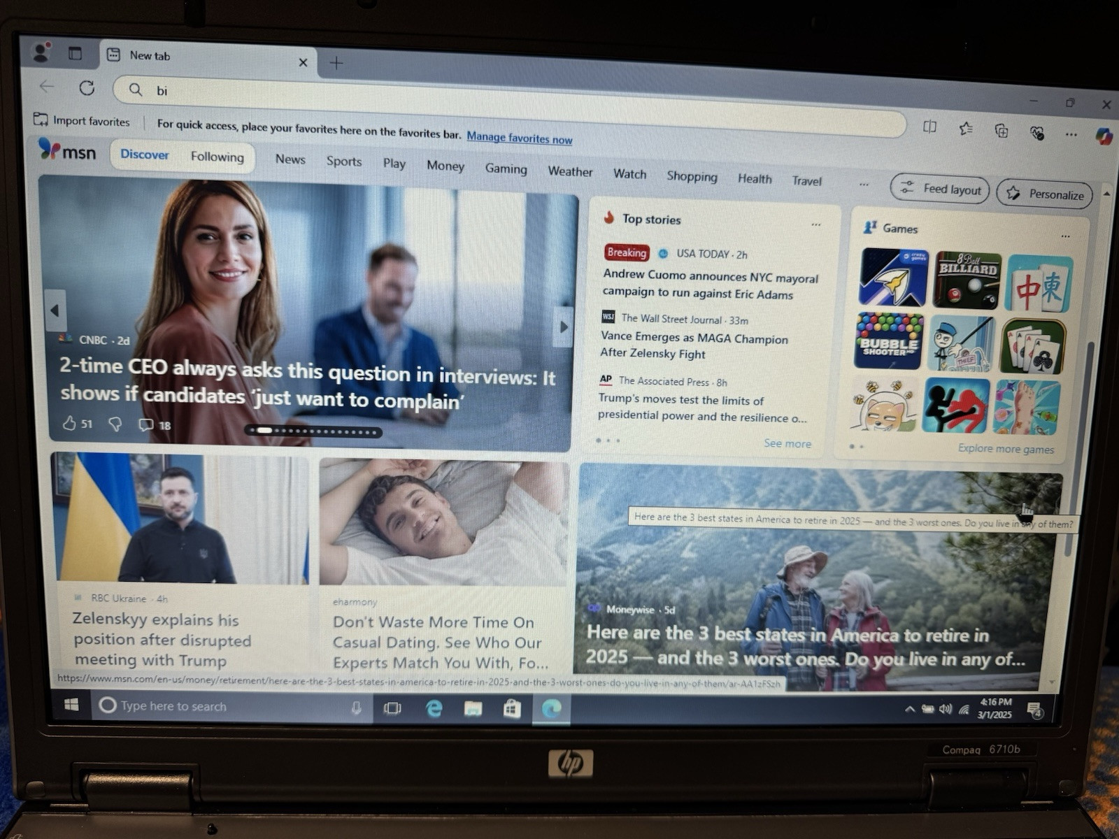 HP 6710b 15.4”, Win10pro, Intel C2D 2.20, 150 GB, 2.5 GB, DVD-RW, Wifi, #005