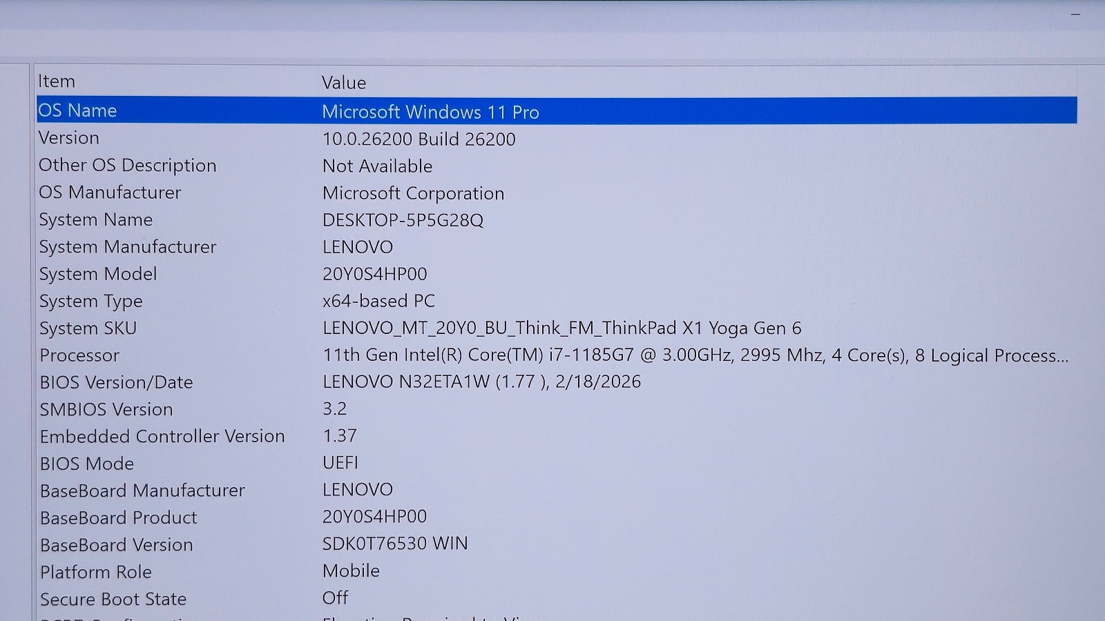 Lenovo ThinkPad X1 Yoga Gen 6 (i7-1185G7 CPU, 32 GB RAM 1 TB SSD) 14″ 4K Touch