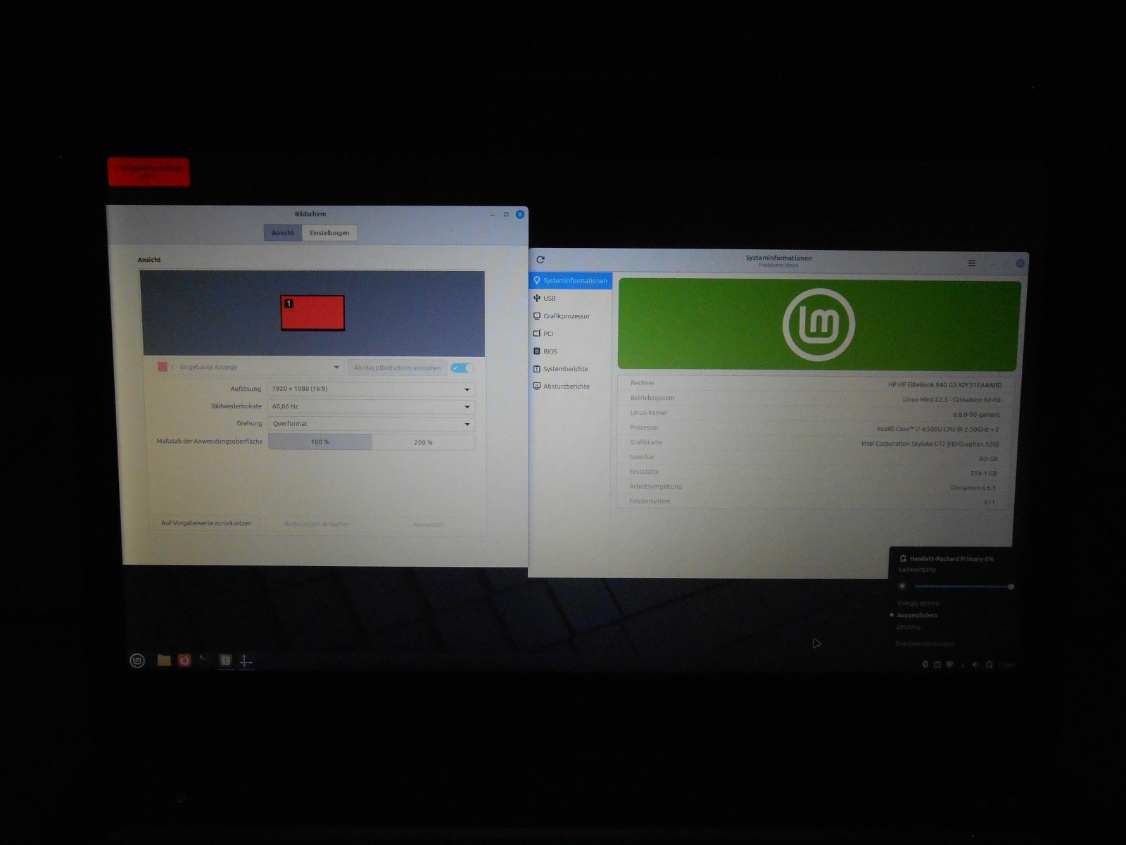 HP Elitebook 840 G3 i7-6500U 8GB 256GB 14″ Full HD Linux Mint