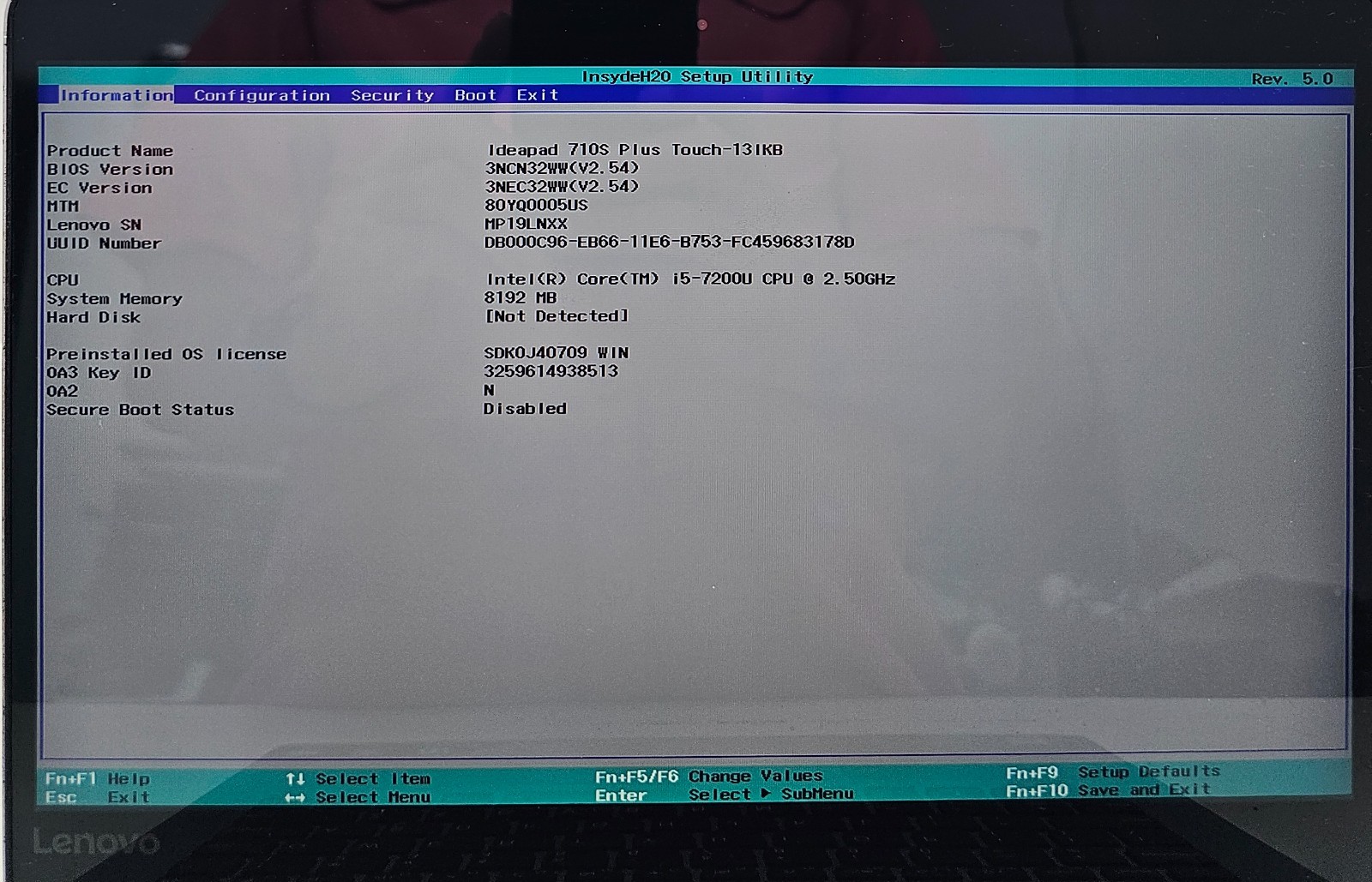 Lenovo IdeaPad 710S Plus Touch-13IKB Laptop Intel i5-7200U 8GB Ram NO HD/OS (FL)