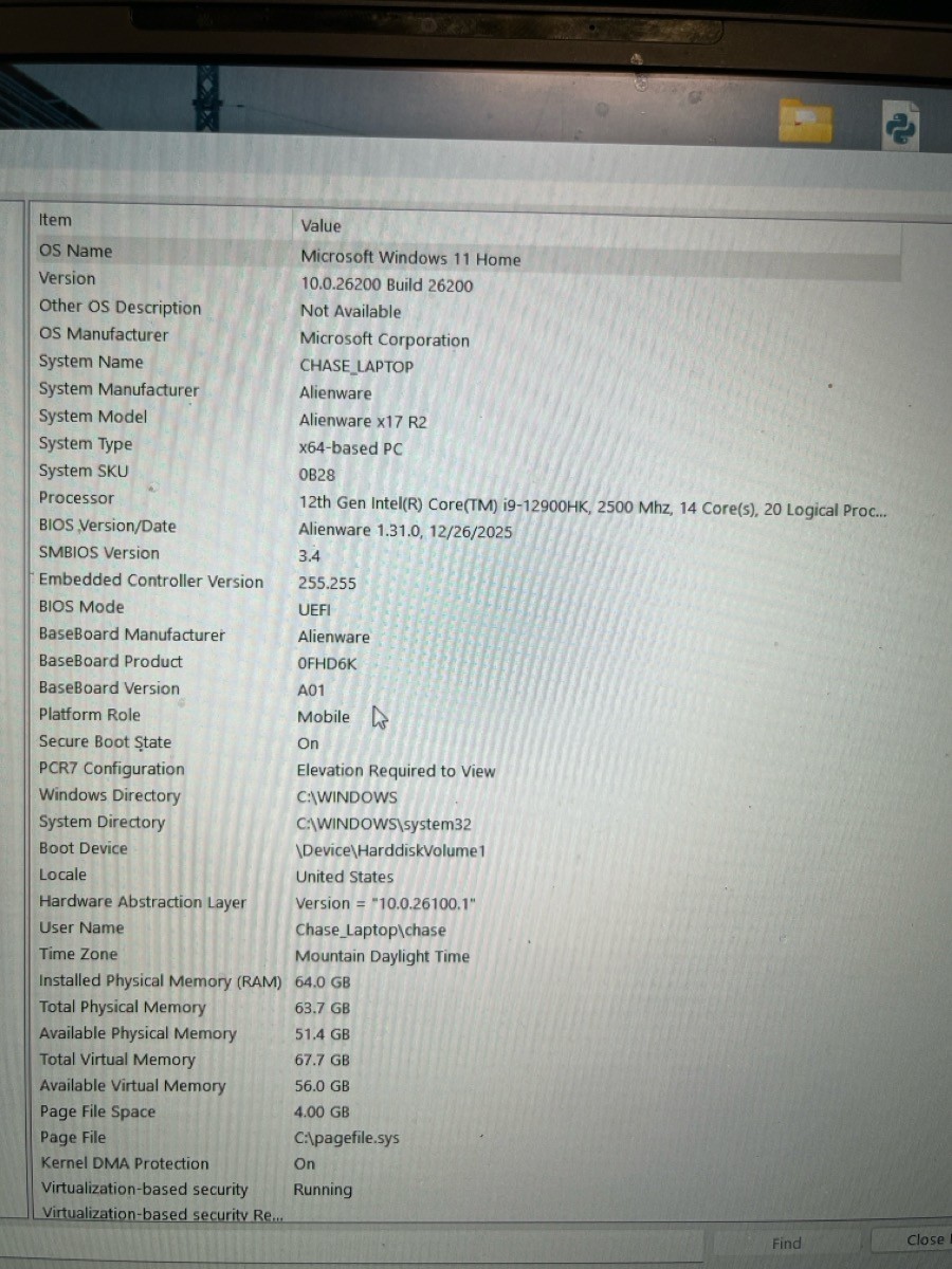 ALIENWARE X17 R2 3080TI 2TBSSD INTEL I9 (H83006526)