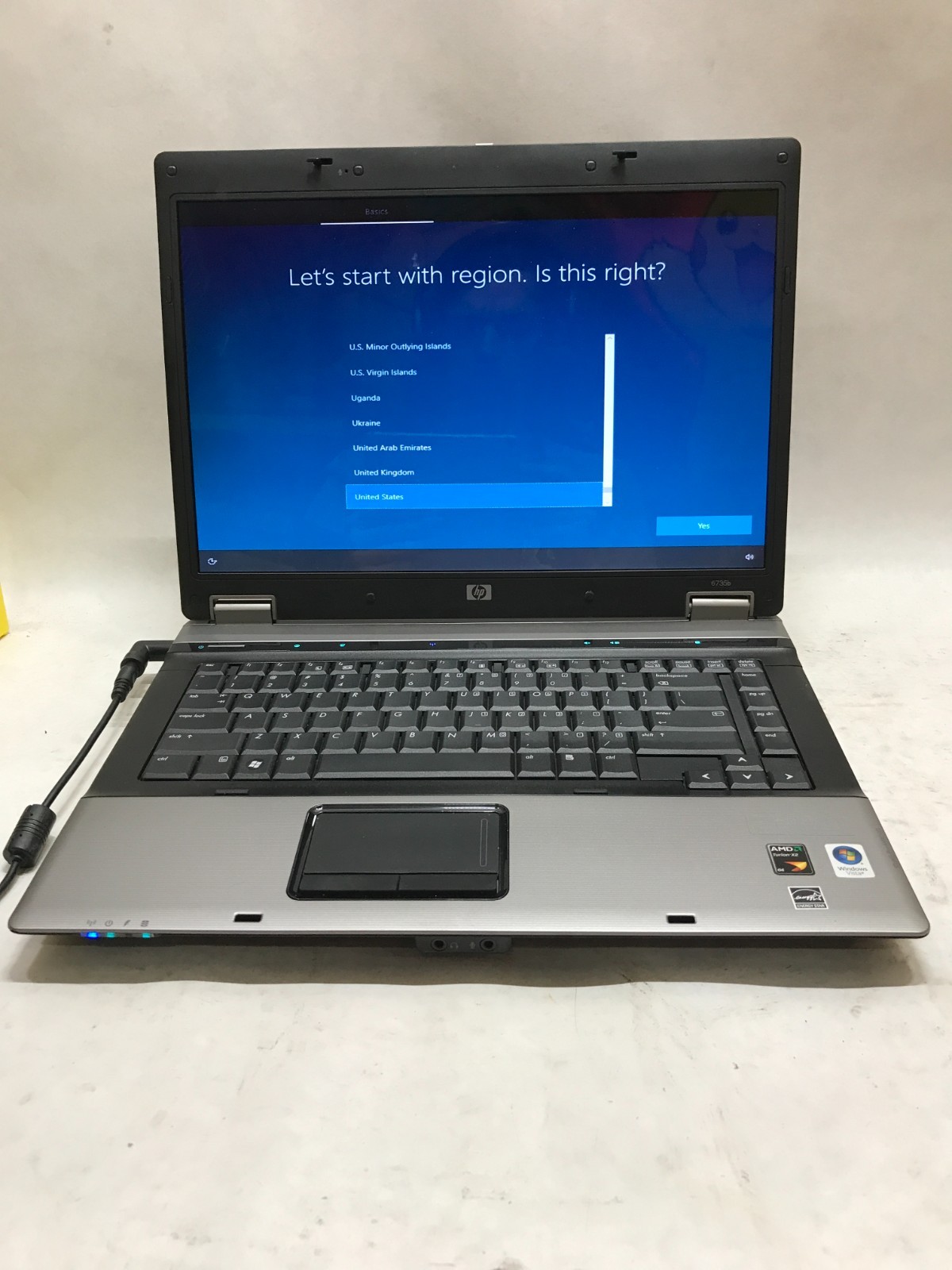 HP Compaq 6735b 15″ Laptop AMD CPU 2GB RAM 320GB HDD Windows 10 NO BATTERY! – DW