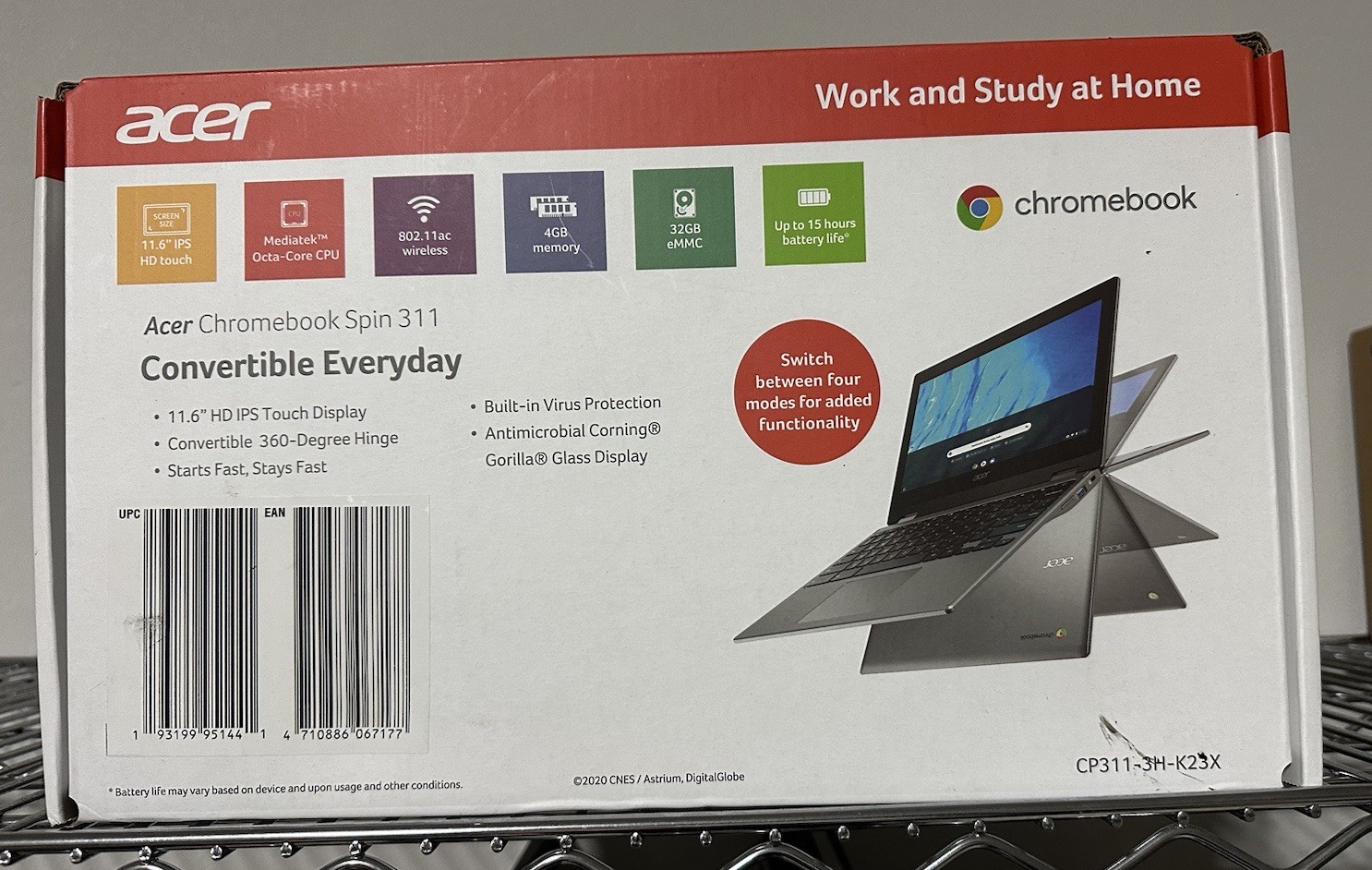 Acer Chromebook Spin 311 11.6″ Touch Screen 4GB 32GB SSD Convertible Laptop