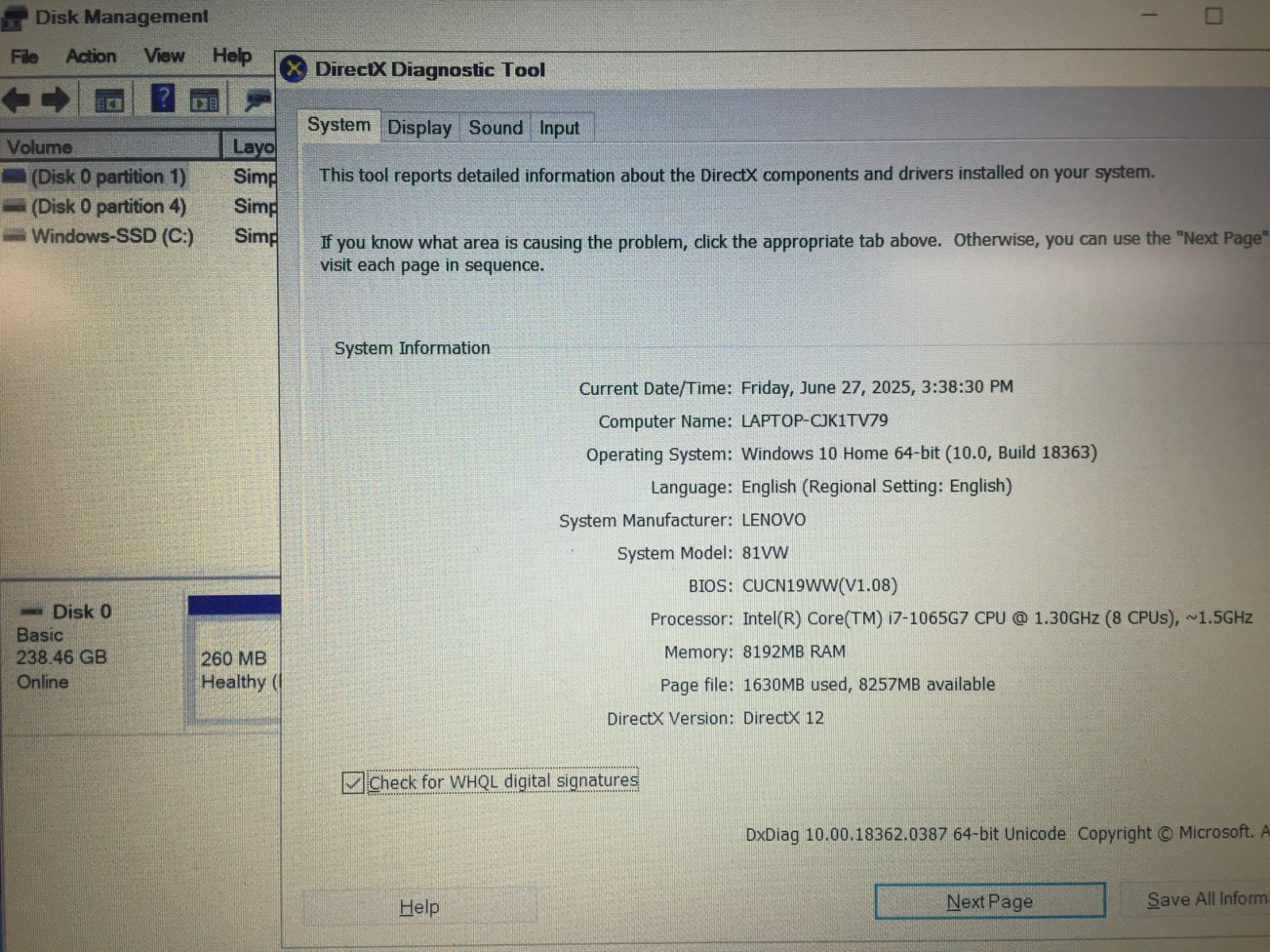 *Bad Battery* Lenovo Ideapad S340-15IIL 15.6 Laptop/i7-1065G7/8GB/256GB SSD/W10H