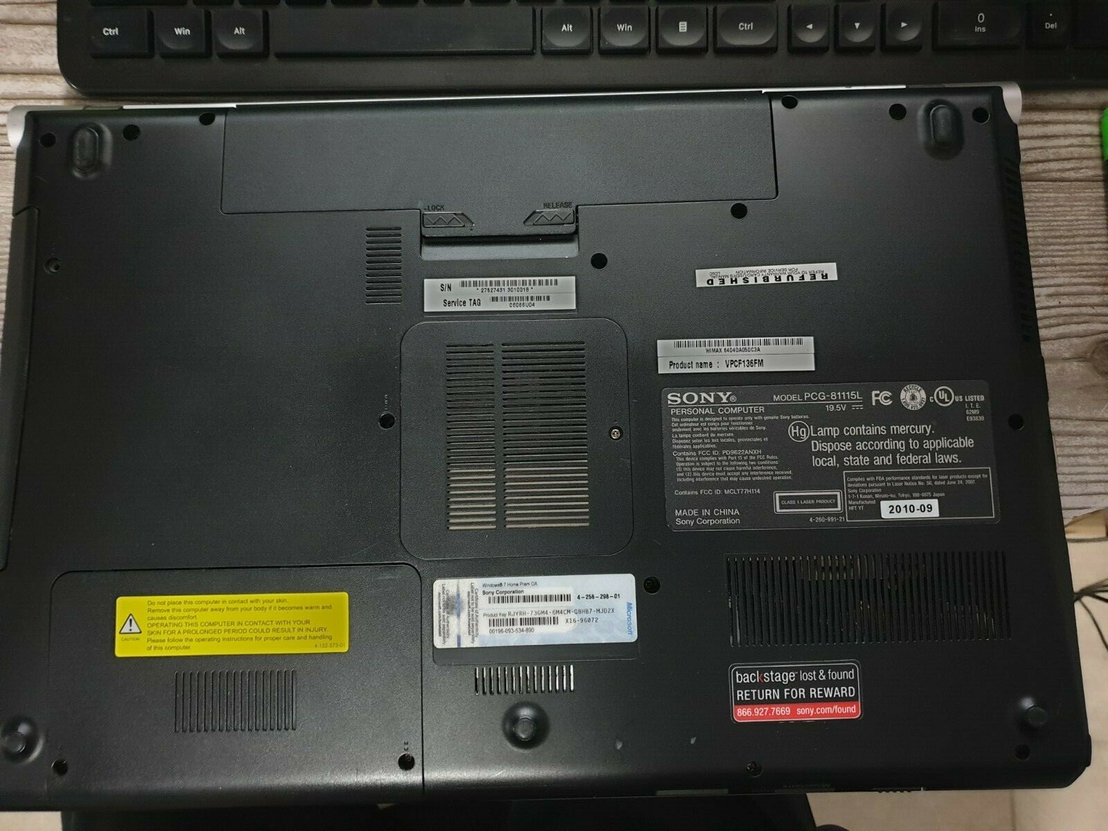 RARE Silver Sony VAIO INTEL CORE I7-840QM 1.87 GHz 16.4IN 500GB SSD 8GB Ram 1080