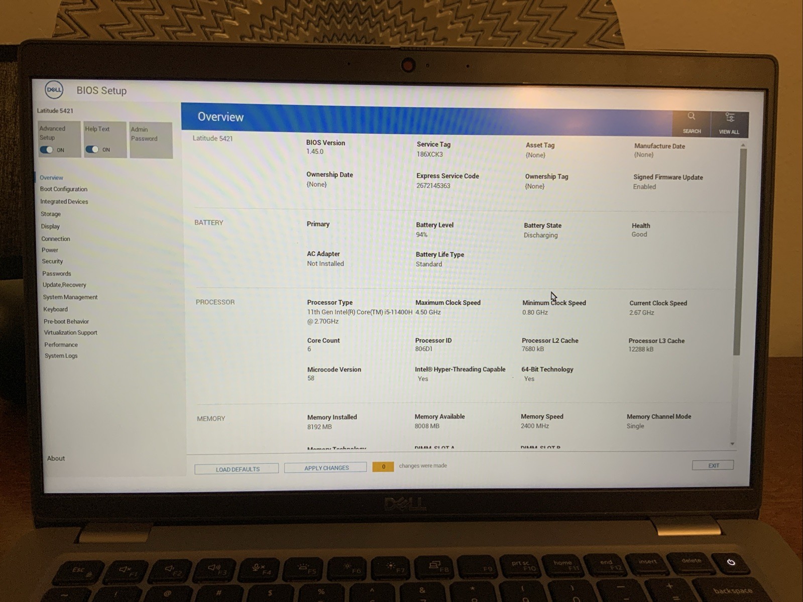 Dell Latitude Gray Laptop 5421 14 Inch Intel i5-11400H 256GB NVME SSD 8GB RAM
