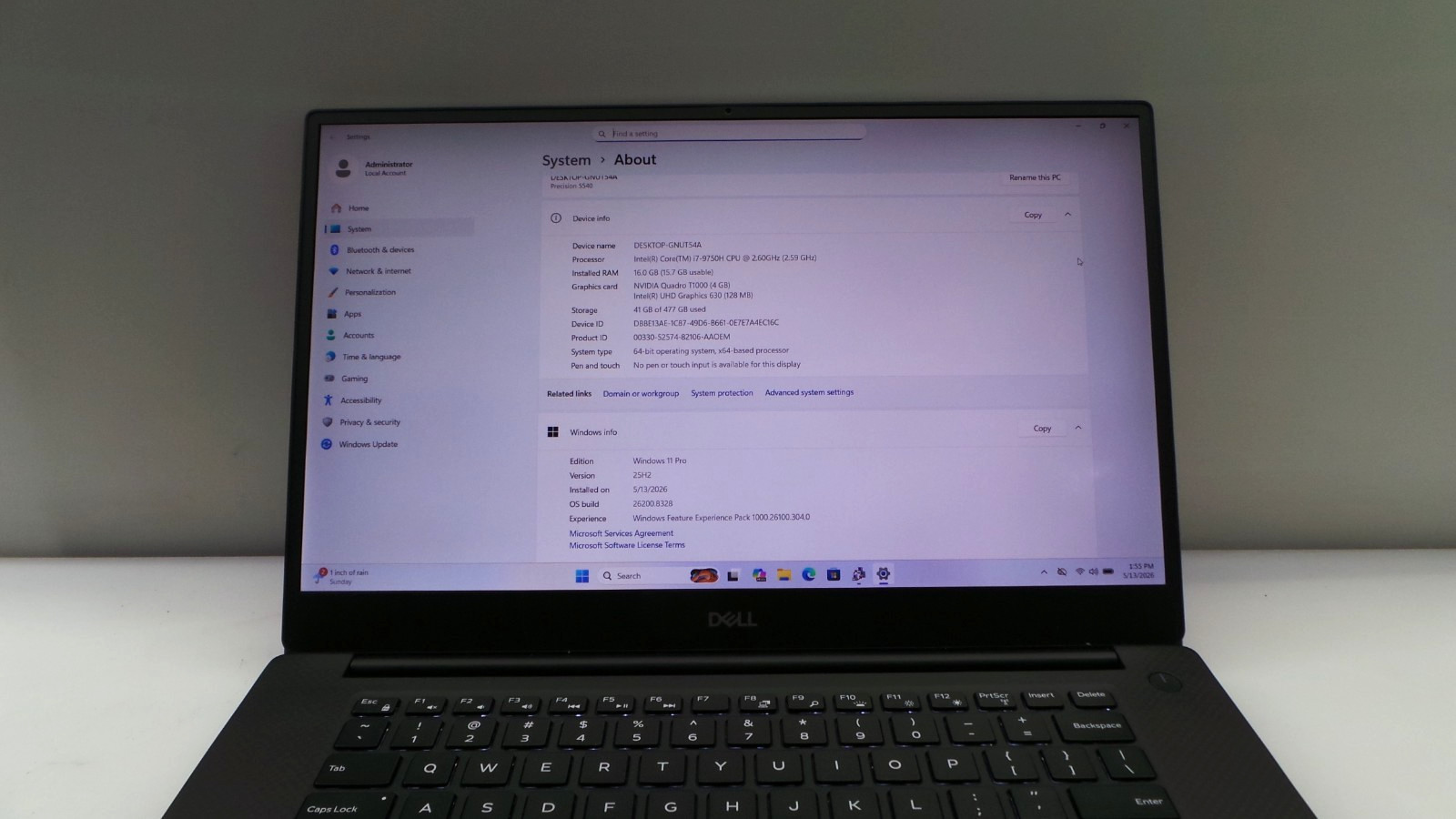 Dell Precision 5540 15.6″ | i7-9750H 2.60GHz | 16GB RAM 512GB SSD | ***READ***