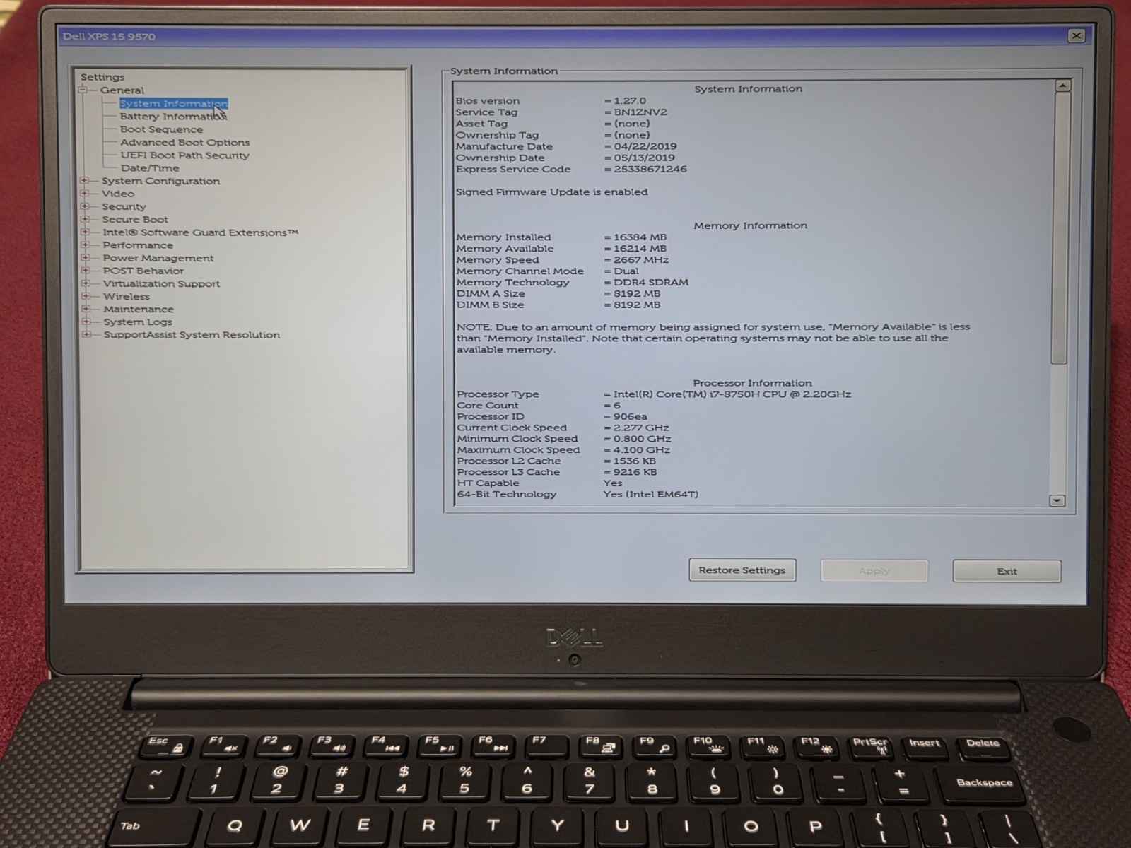 Dell XPS 15 9570 Laptop 15.6 FHD I7-8750H 16GB 128gb SSD GTX 1050 Ti Read Desc