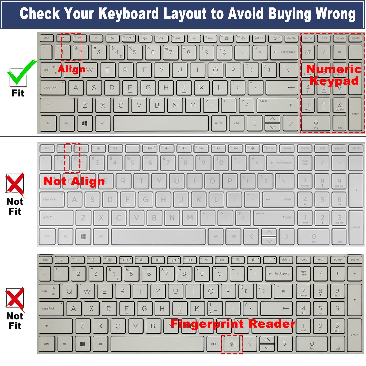 Keyboard Cover for 17.3 HP Laptop 17-cn 17-cp Series 17t-cn300 17t-cn400/cn200 1