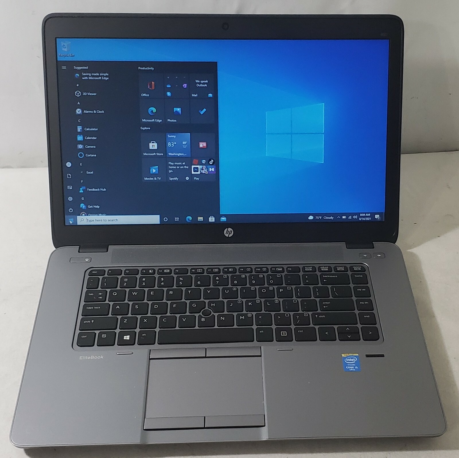 HP EliteBook 850 G2 i5-5300U 2.30GHZ 8GB RAM 128GB SSD Win10 Pro