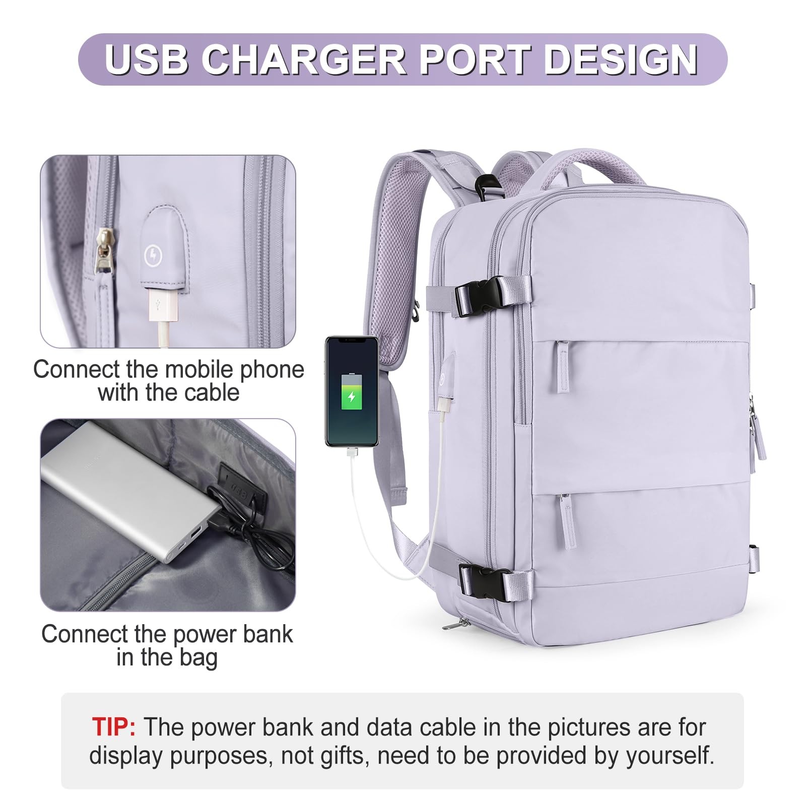 Carry On Backpack Personal Item Travel Backpack For Women Airline/Flight Approve