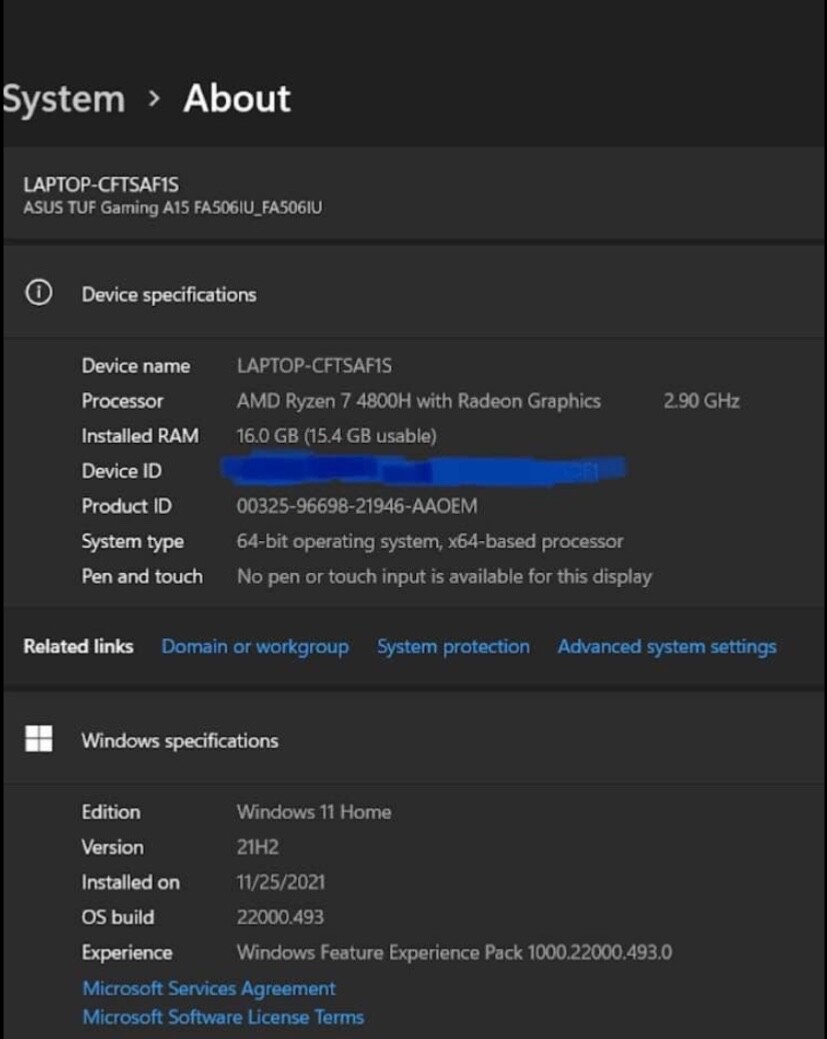 Asus Tuf A15 Gaming Laptop