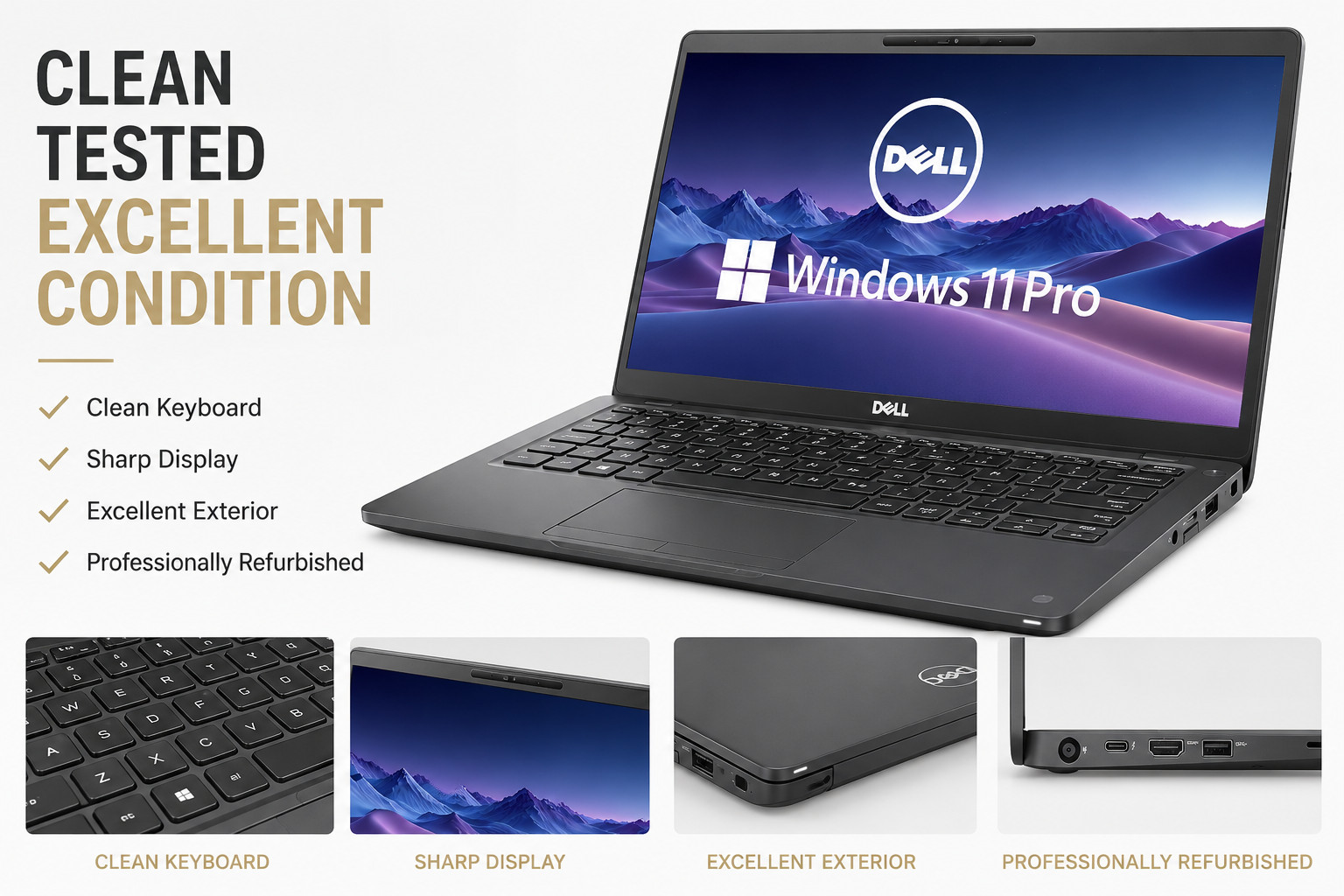 Dell Latitude 7400 i7-8665U 8GB 256GB SSD FHD Backlit Win11 Pro Laptop