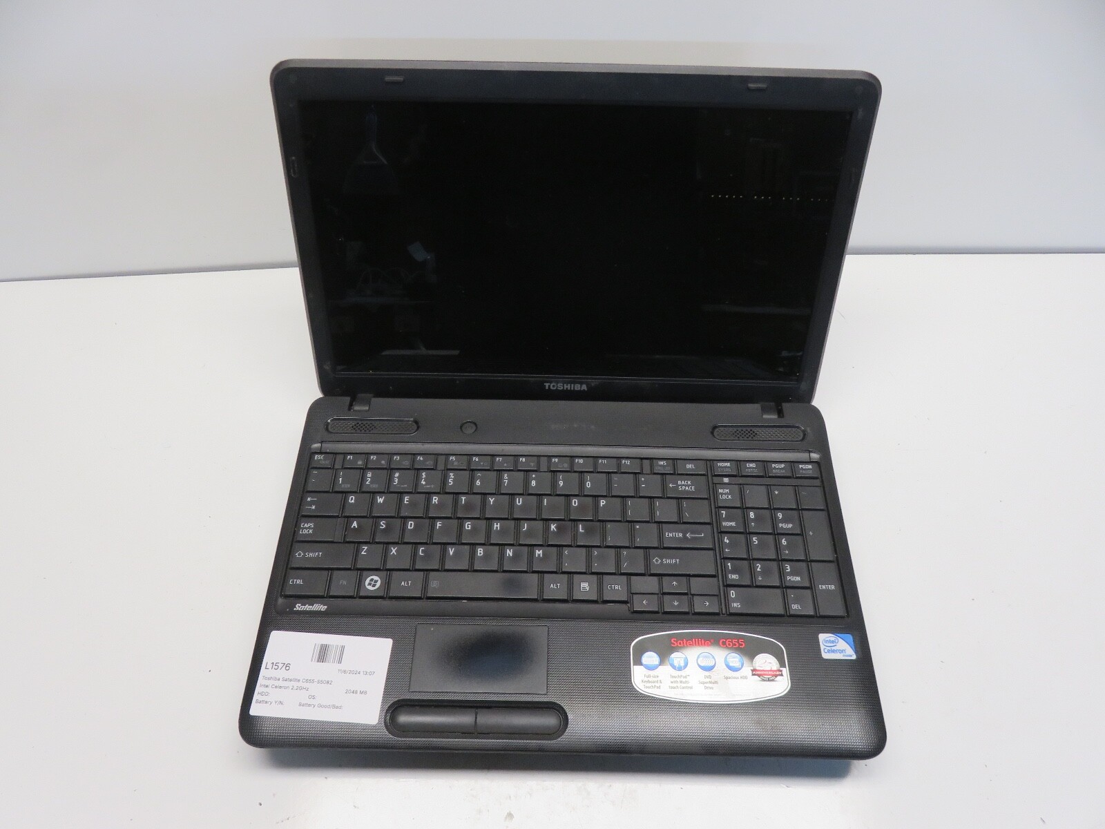 Toshiba Satellite C655-S5082 Intel Celeron 2.2GHz 2048 MB NO HDD No Batt