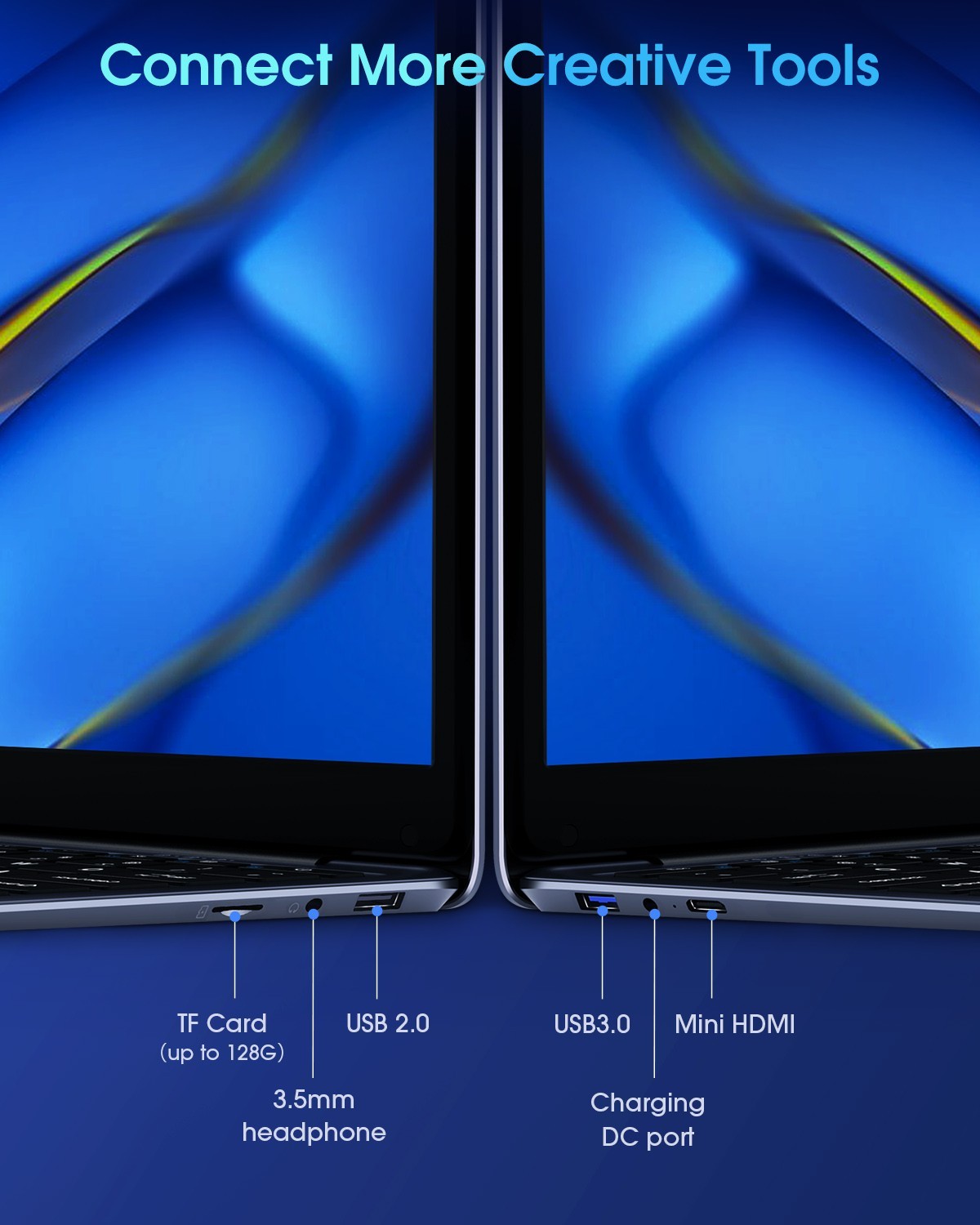 CHUWI 14.1” Laptop Computer PC Windows 11 Home PC 2.8GHz 8GB 256GB HD WIFI