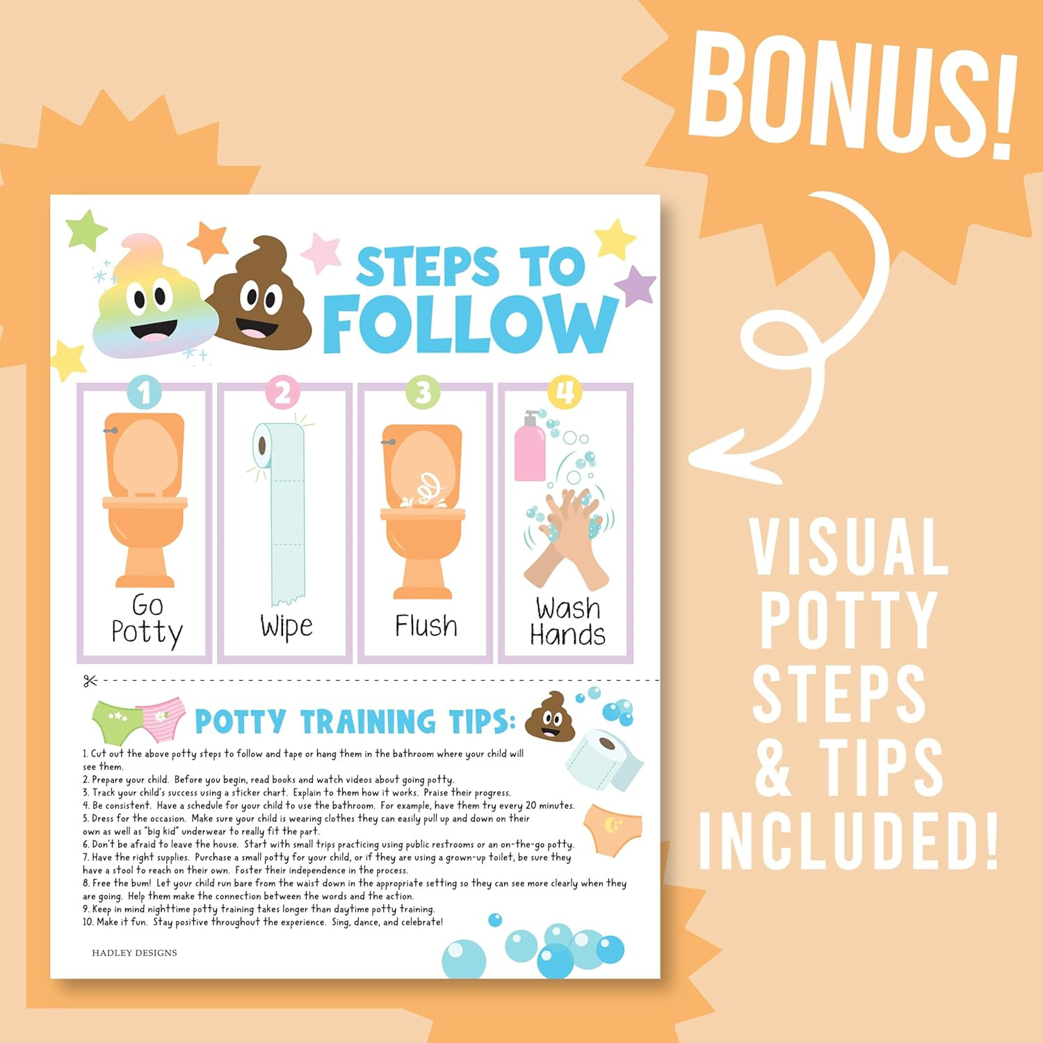 Potty Training Chart for Toddlers Boys -10 Sticker Potty Chart for Toddlers Girl