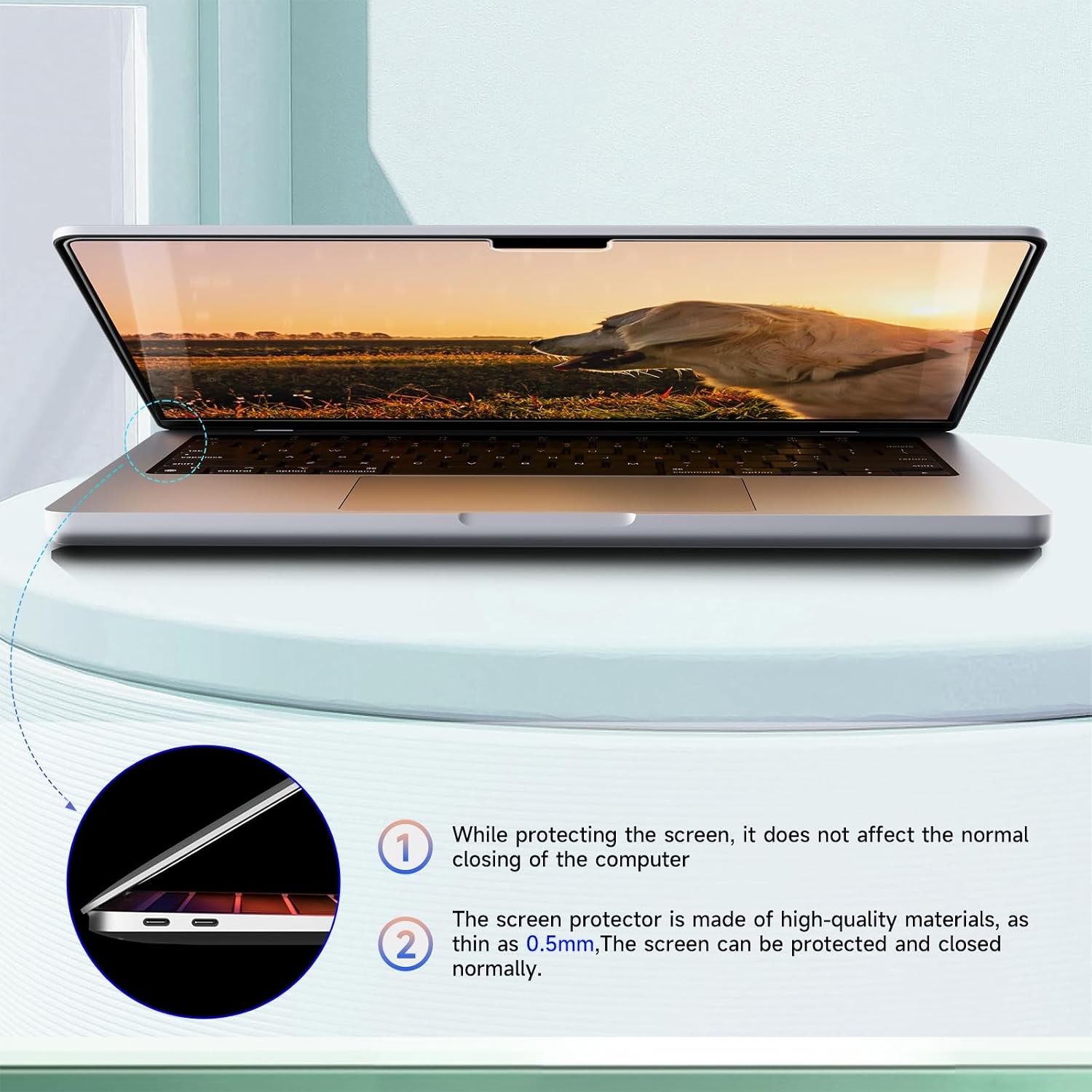 Blue Light Blocking Matte Screen Protector – 2 Pack for MacBook Pro 14-inch M1 M