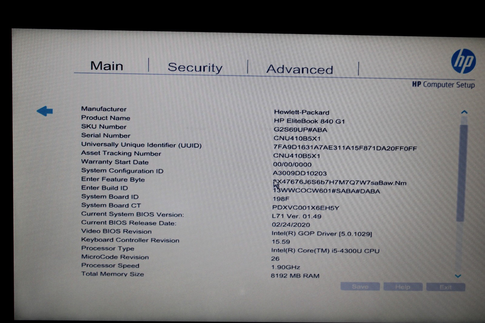 HP EliteBook 840 G1 i5-4300U @ 1.9 GHz 8GB RAM 256GB SSD No OS